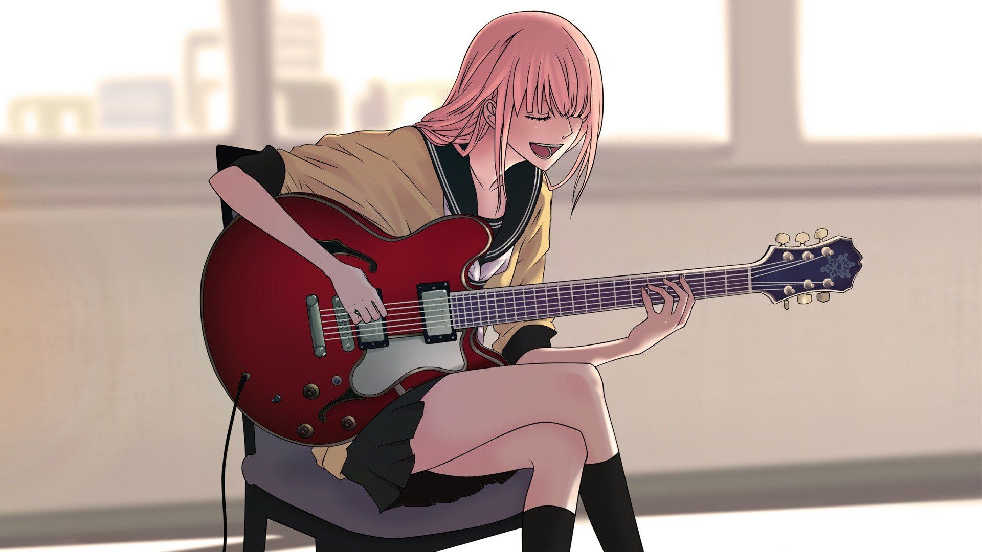 1920x1080 Vocaloid, Music, Megurine Luka, Anime girls, Guitar HD Wallpaper / Desktop and Mobile Image & Photo, Desktop