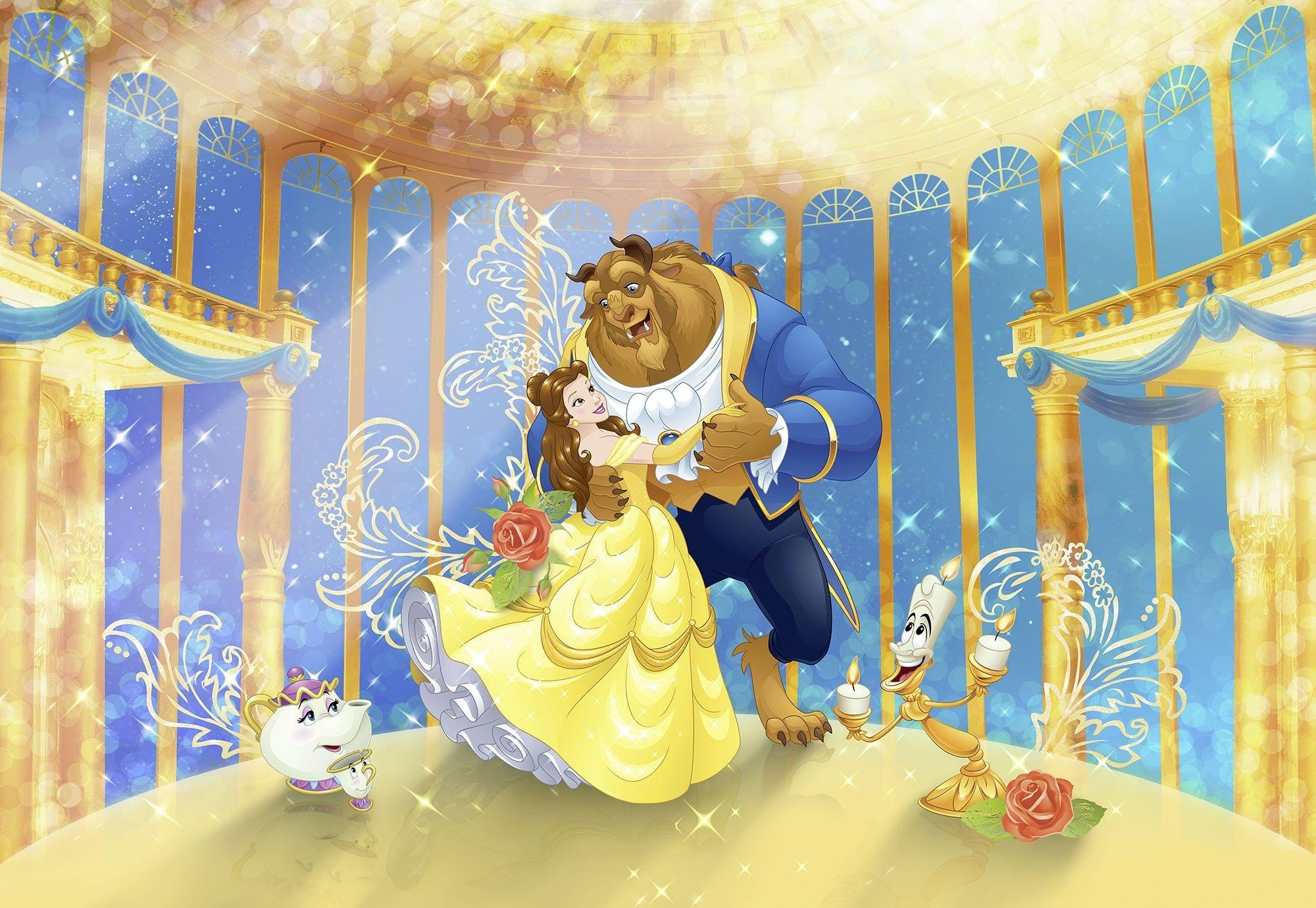 2000x1380 Disney Wallpaper mural for children's bedroom Beauty and the Beast, Desktop