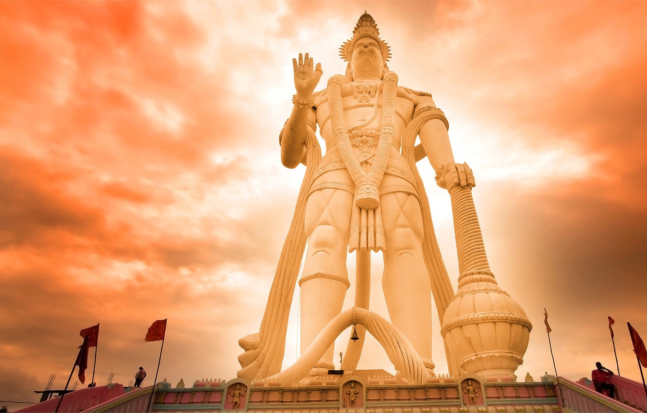 1340x850 Wallpaper India, sculpture, deity, Hanuman, Andhra Pradesh, Hinduism image for desktop, section разное, Desktop