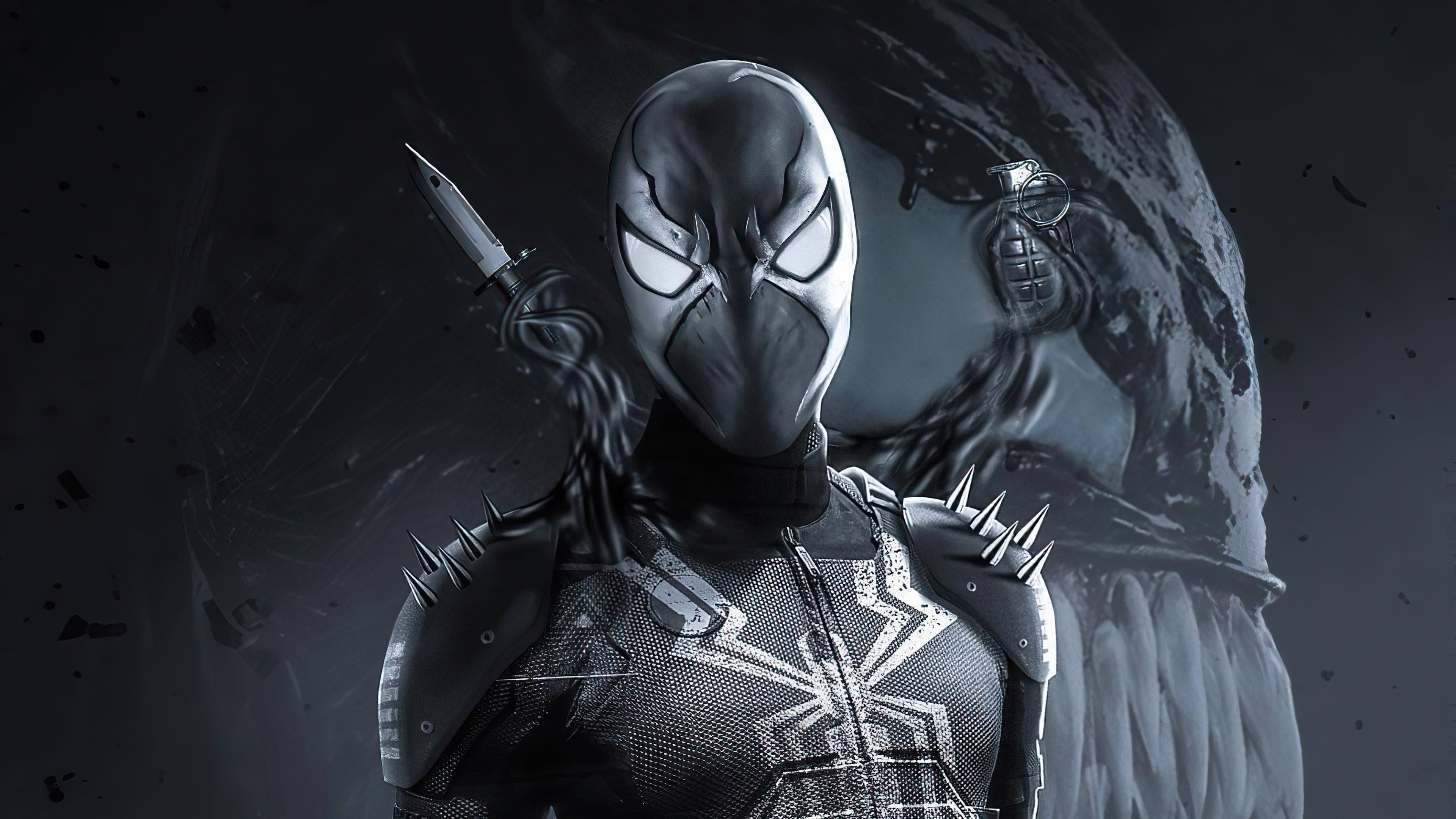 3840x2160 Wallpaper / Black, Black Suited Spiderman, Spider Man, 4K Free Download, Desktop