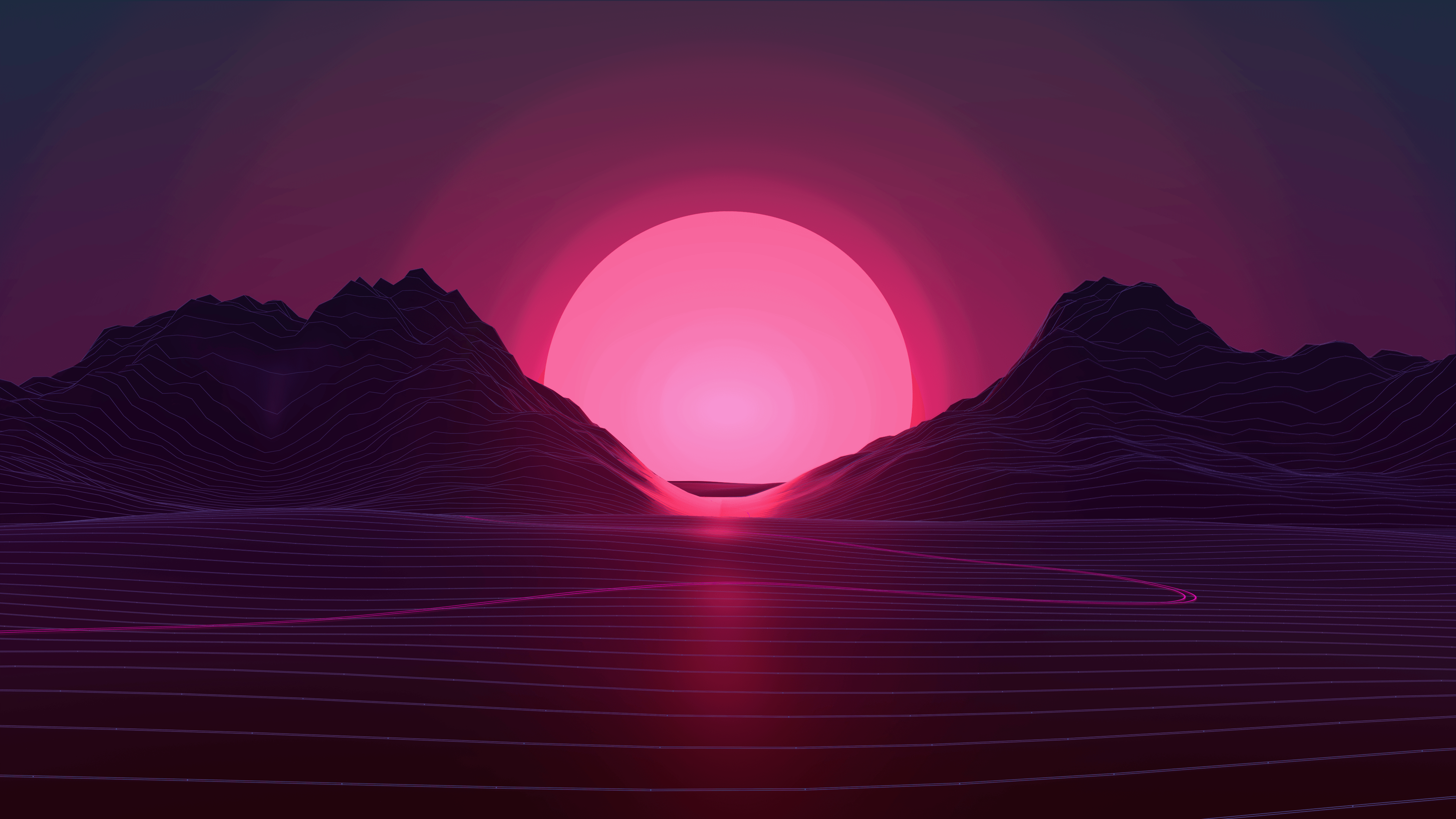 3840x2160 retrowave, Desktop