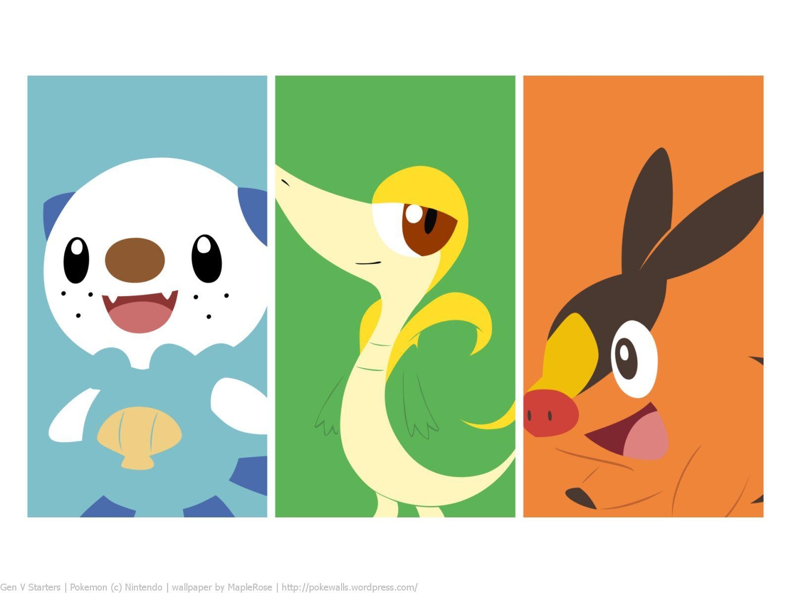 1600x1200 Pokemon gen 5 starters wallpaper. #snivy #tepig #oshawott. Pokémon, Desktop