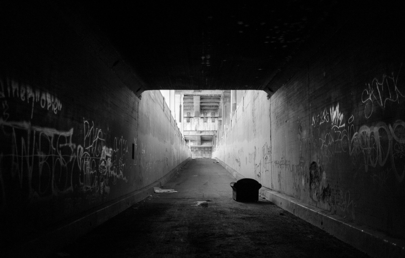 1340x850 Wallpaper Graffiti, Wallpaper, Photo, Rinzi Ruiz, Black & White, Underpass image for desktop, section разное, Desktop