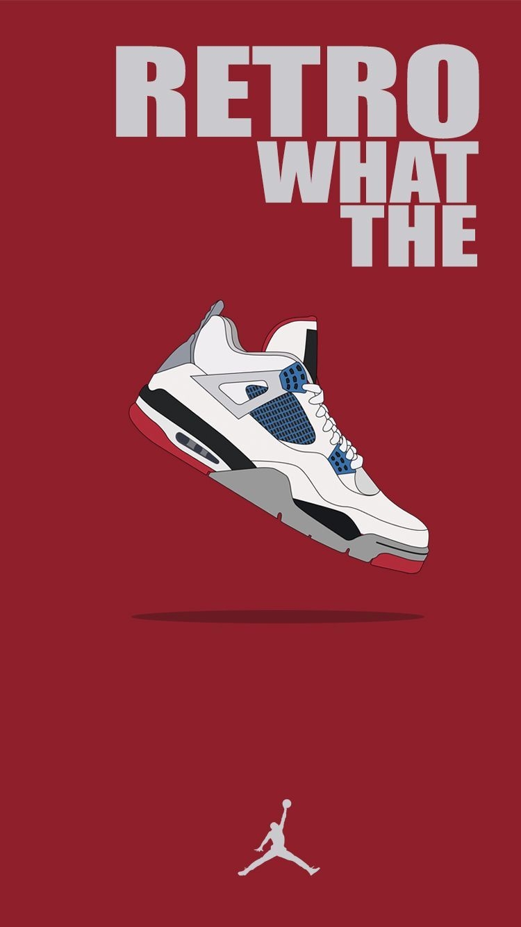 750x1340 Wallpaper Jordan 4 Retro What the. Jordan logo wallpaper, Retro, Nike wallpaper, Phone