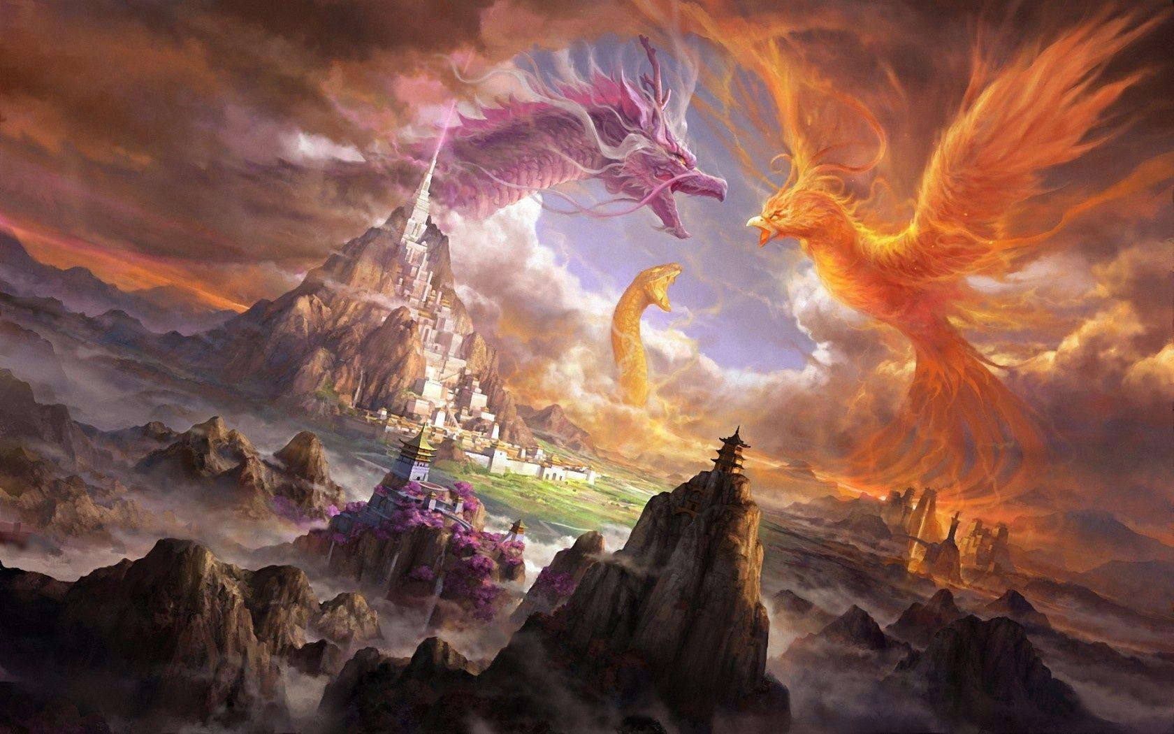 1680x1050 Dragon City Wallpaper, Desktop