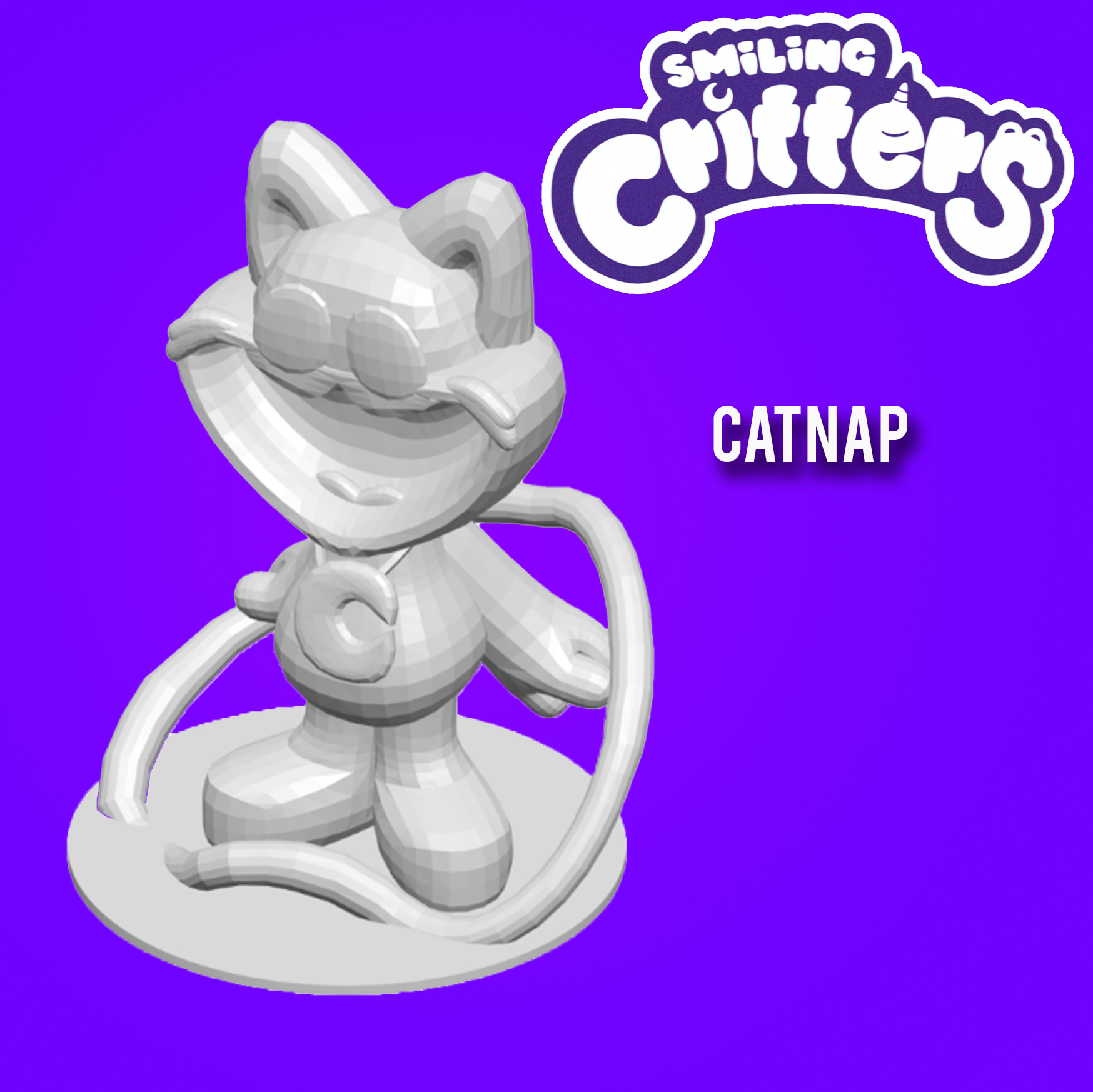 1750x1750 STL file Smiling Critters Catnap, Desktop