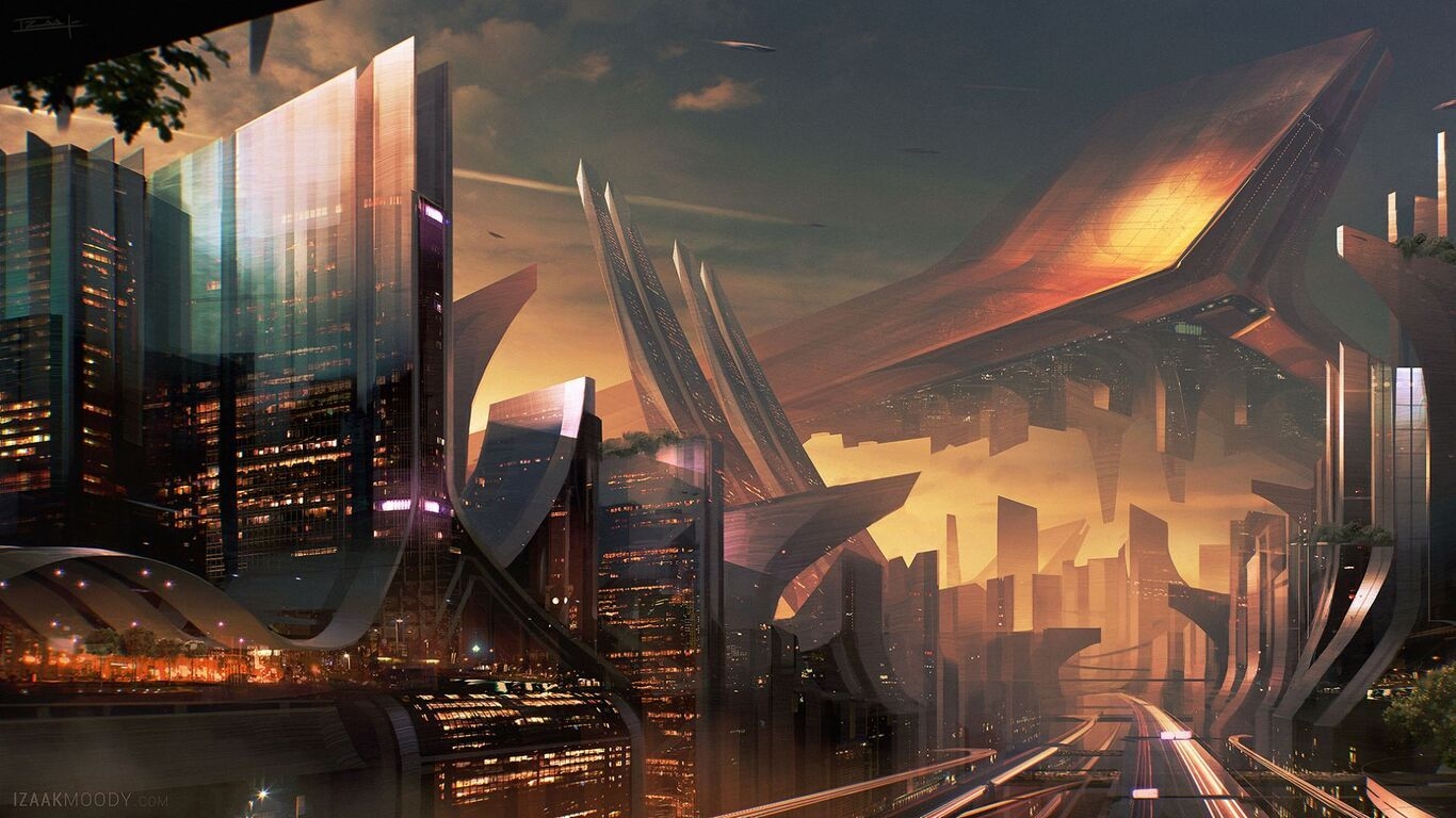 1370x770 Science Fiction City HD  Resolution HD 4k, Desktop