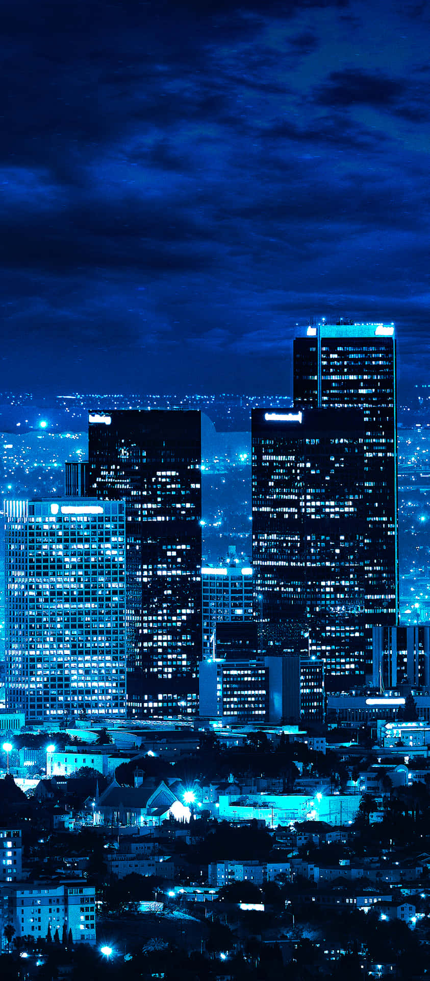 850x1920 Download Aesthetic Blue Los Angeles Skyline Wallpaper, Phone