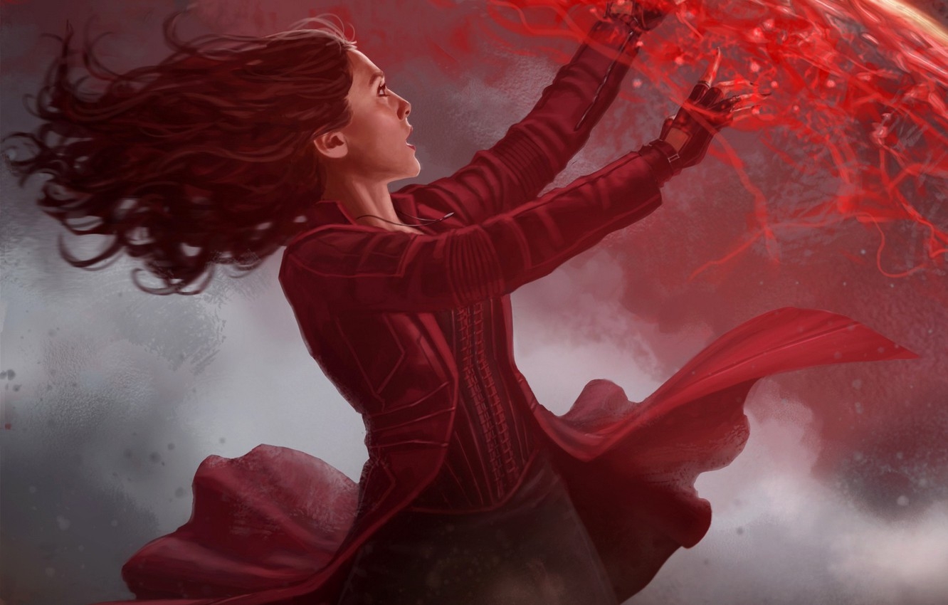 1340x850 Photo Wallpaper Fiction, Art, Comic, Marvel, Scarlet War Scarlet Witch, Desktop