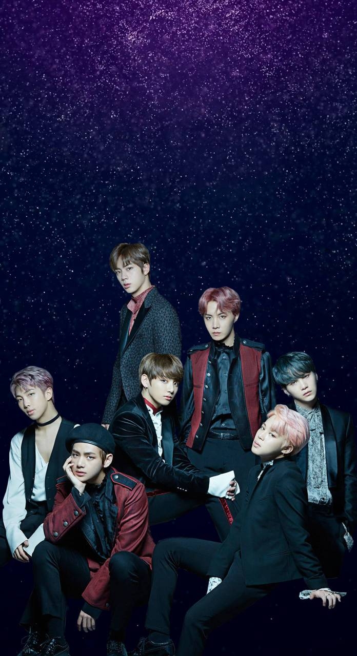 700x1280 BTS Purple Stars wallpaper, Phone