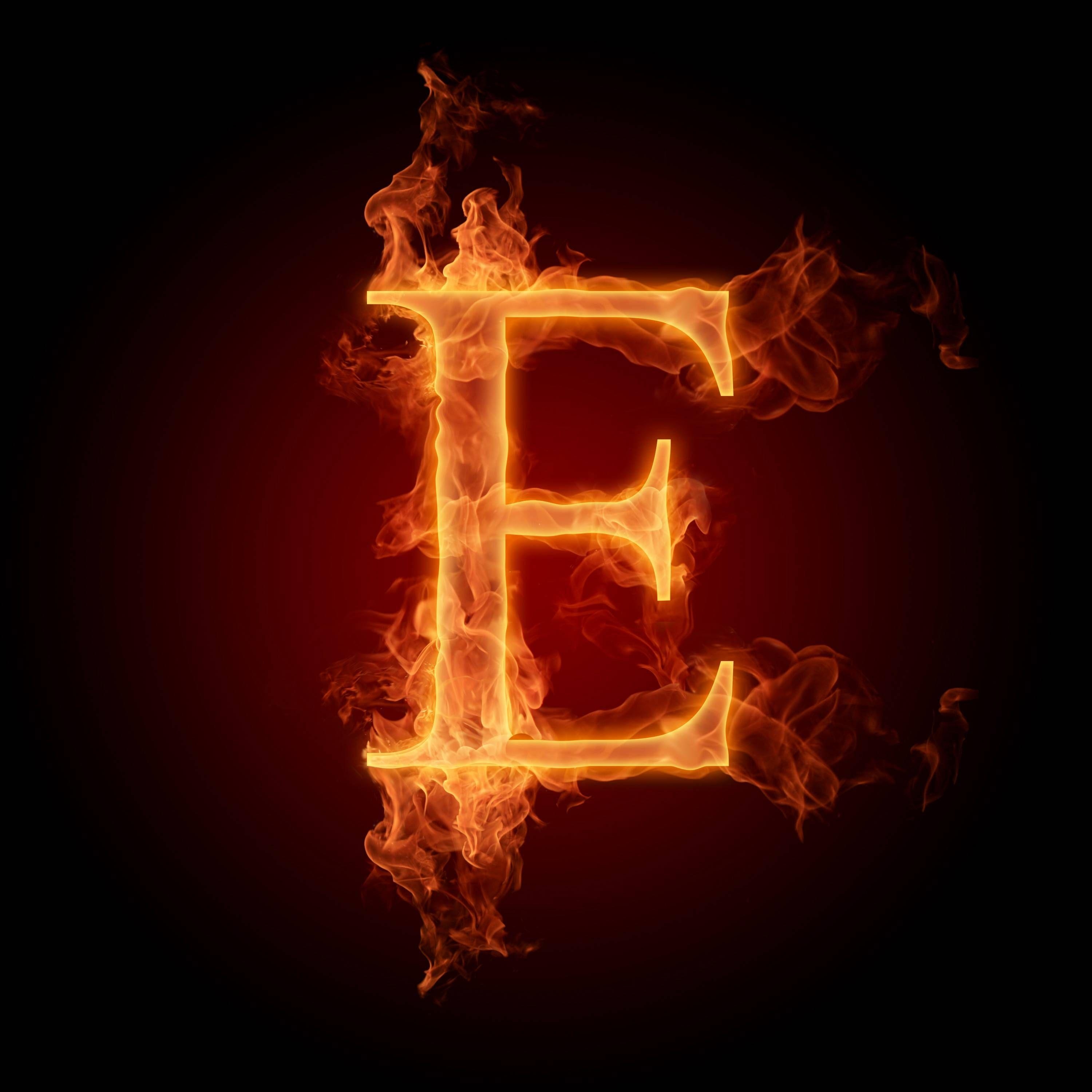 3000x3000 E Fire Letters Hd. Sketch Universe, Phone