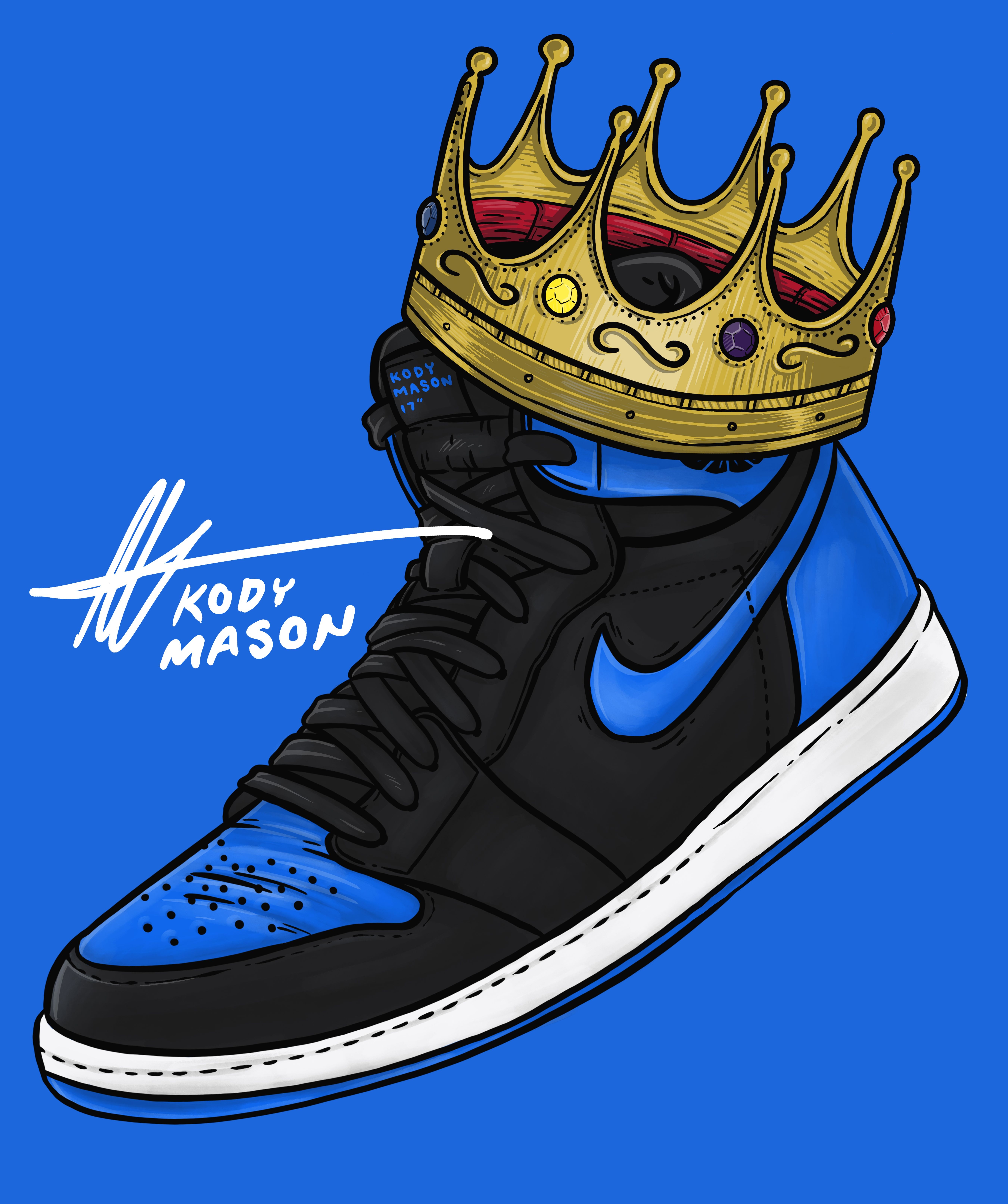 5400x6450 Sneaker Art 1 Blue, By Kody Mason. Shoes wallpaper, Sneaker art, Air jordans, Phone