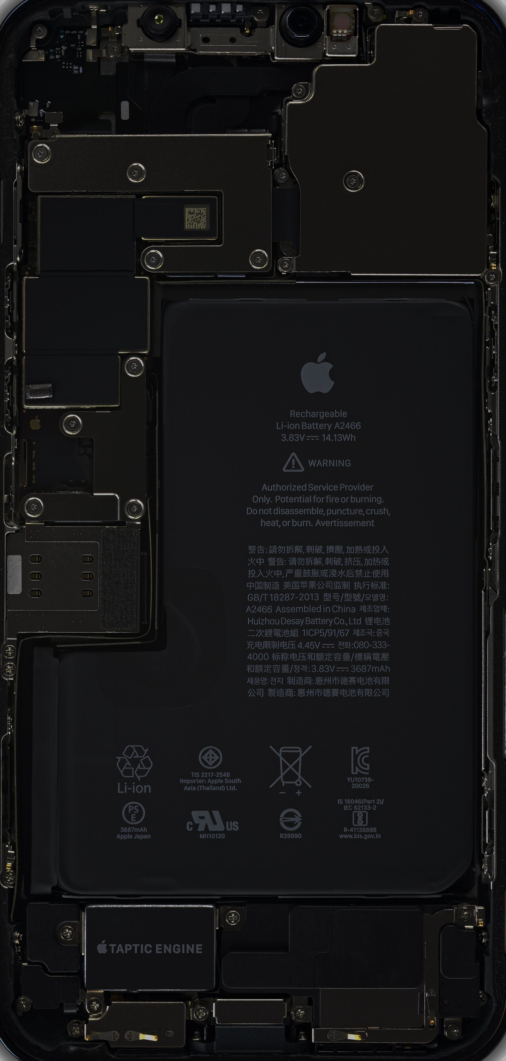 2090x4380 Teardown Wallpaper: iPhone 12 mini and iPhone 12 Pro Max, Phone