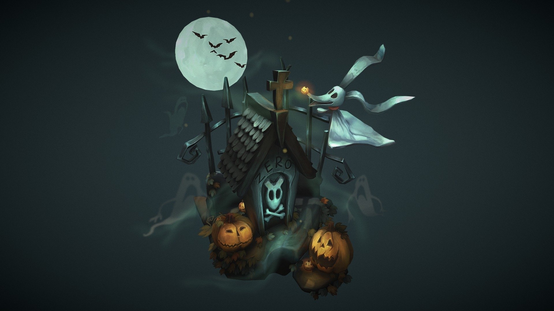 1920x1080 Nightmare Before Christmas's Grave model by Curlscurly [16a9eae], Desktop