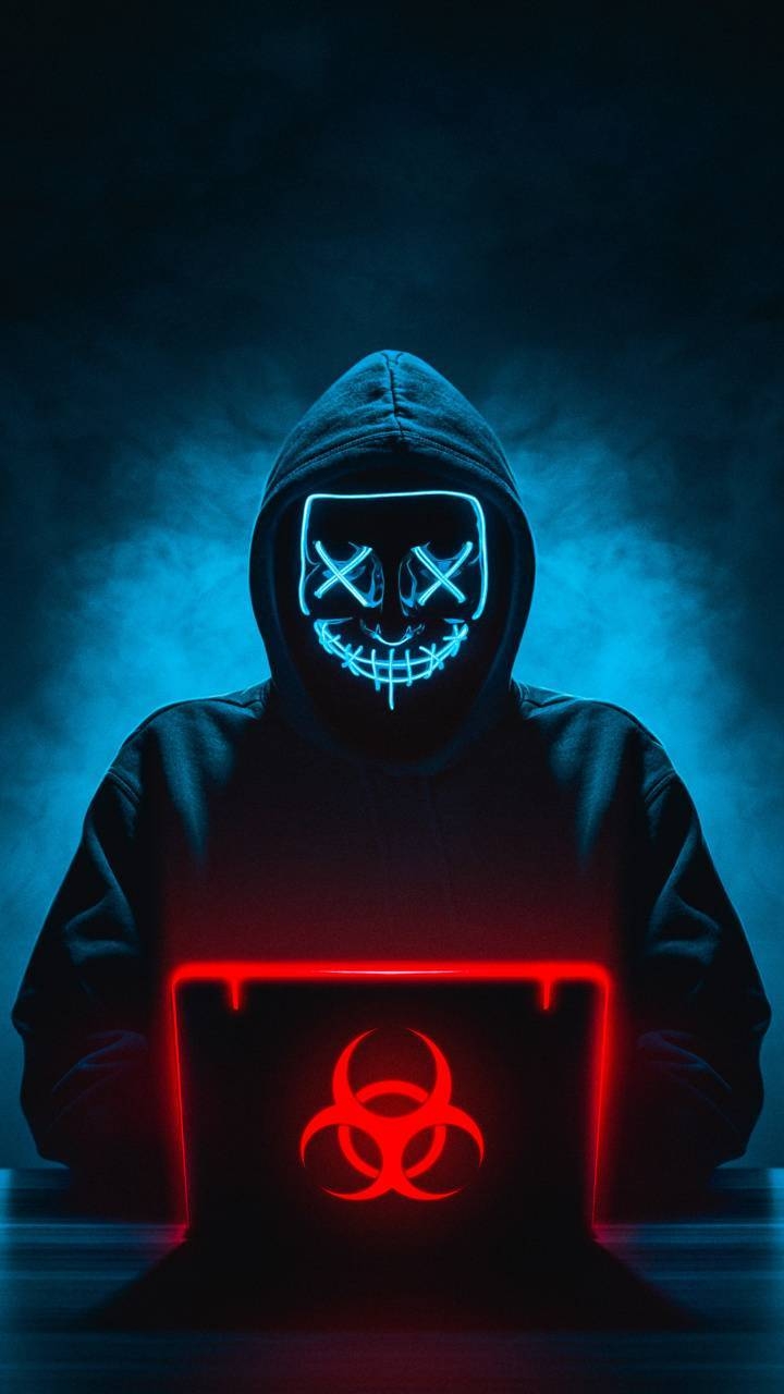 720x1280 Neon Mask Hacker wallpaper, Phone