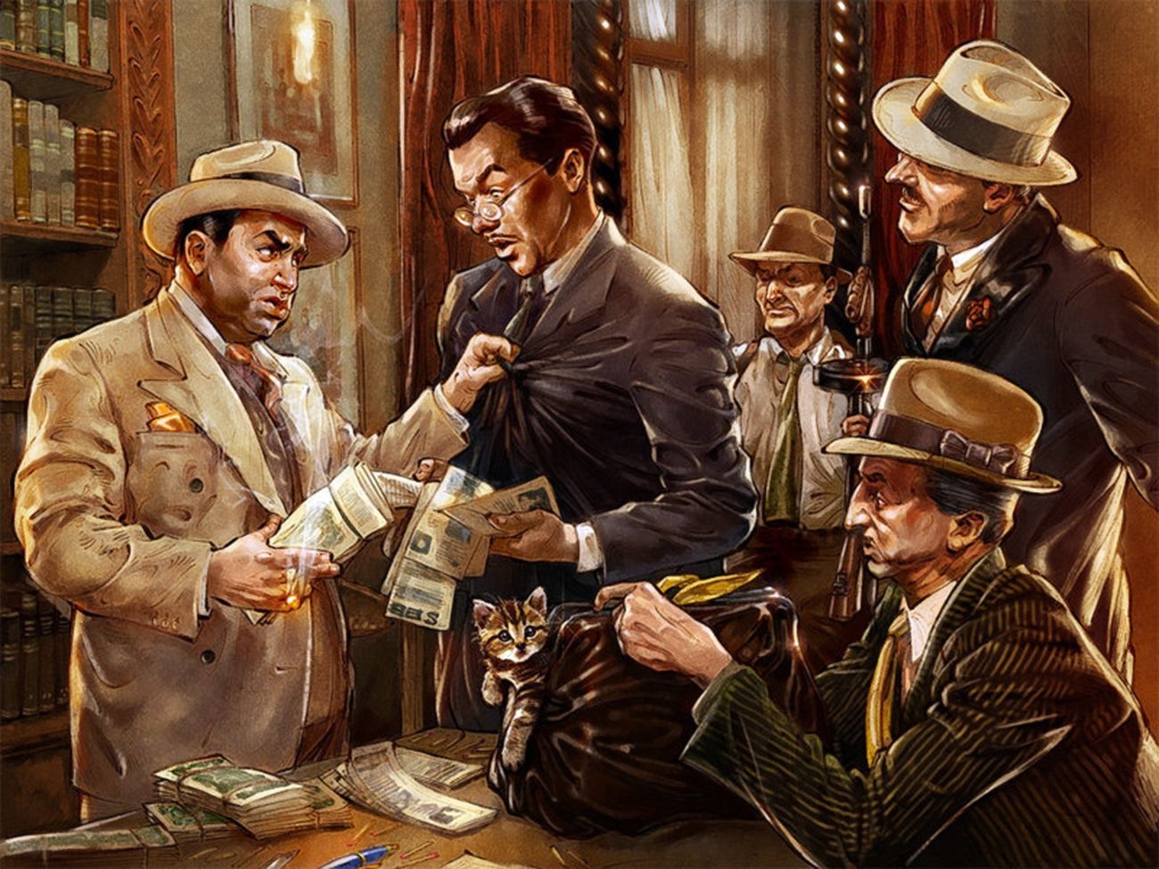 1300x980 Al Capone with his mafia accountant. Al capone, Art, Gaspar, Desktop