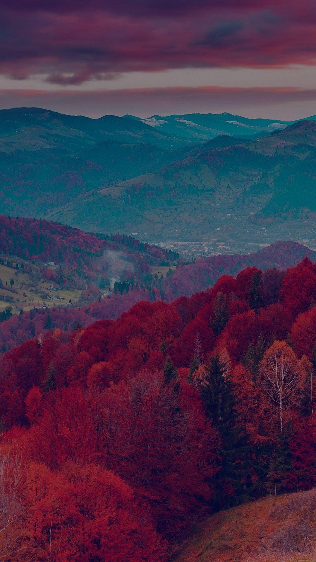 1080x1920 Fall Mountain Fun Red Tree Nature Dark Beautiful iPhone 6 Wallpaper Download. iPhone Wallpaper, iP. iPhone wallpaper photo, Fall wallpaper, Landscape wallpaper, Phone