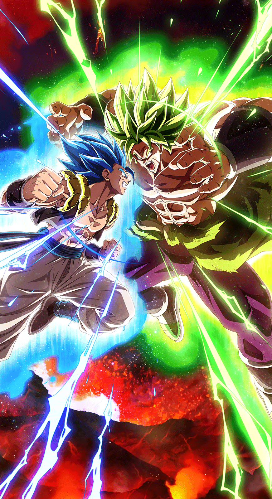 880x1600 Super Saiyan Blue Gogeta vs. Full Power Broly 5th Year Anniversary Part 2 Wallpaper, Phone