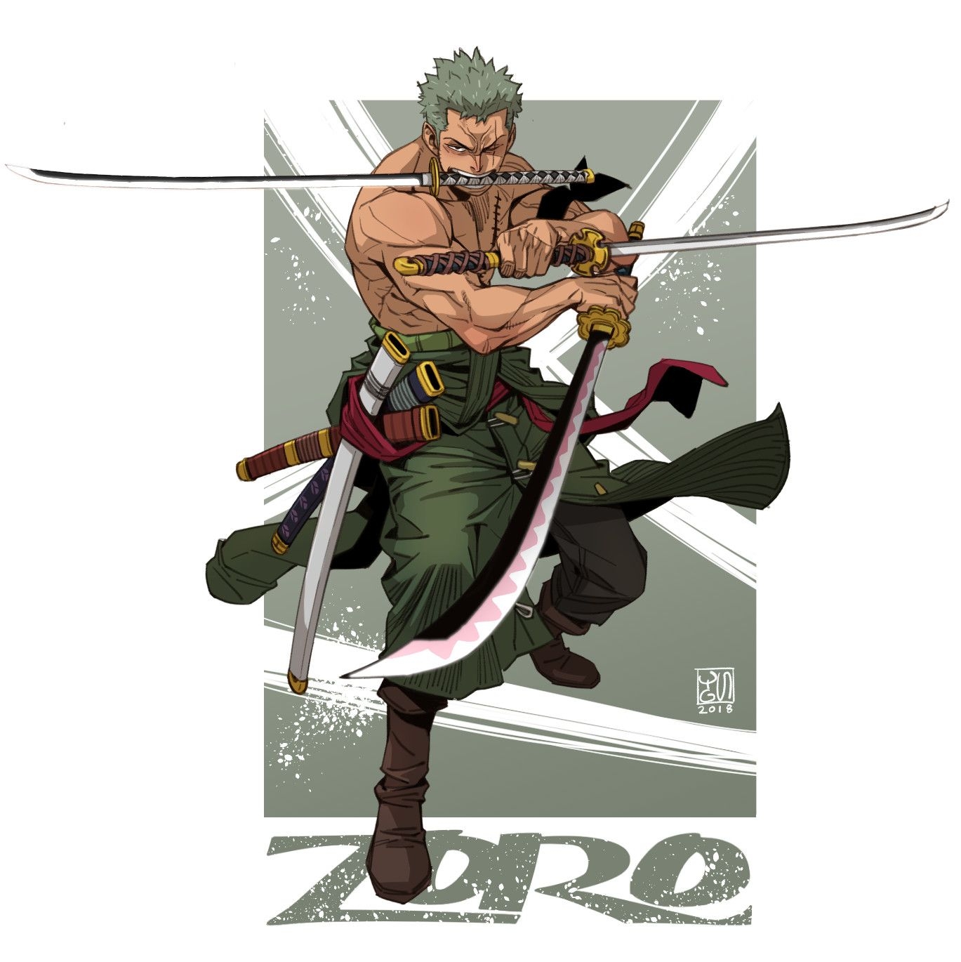 1370x1370 Roronoa Zoro fanart, Phone