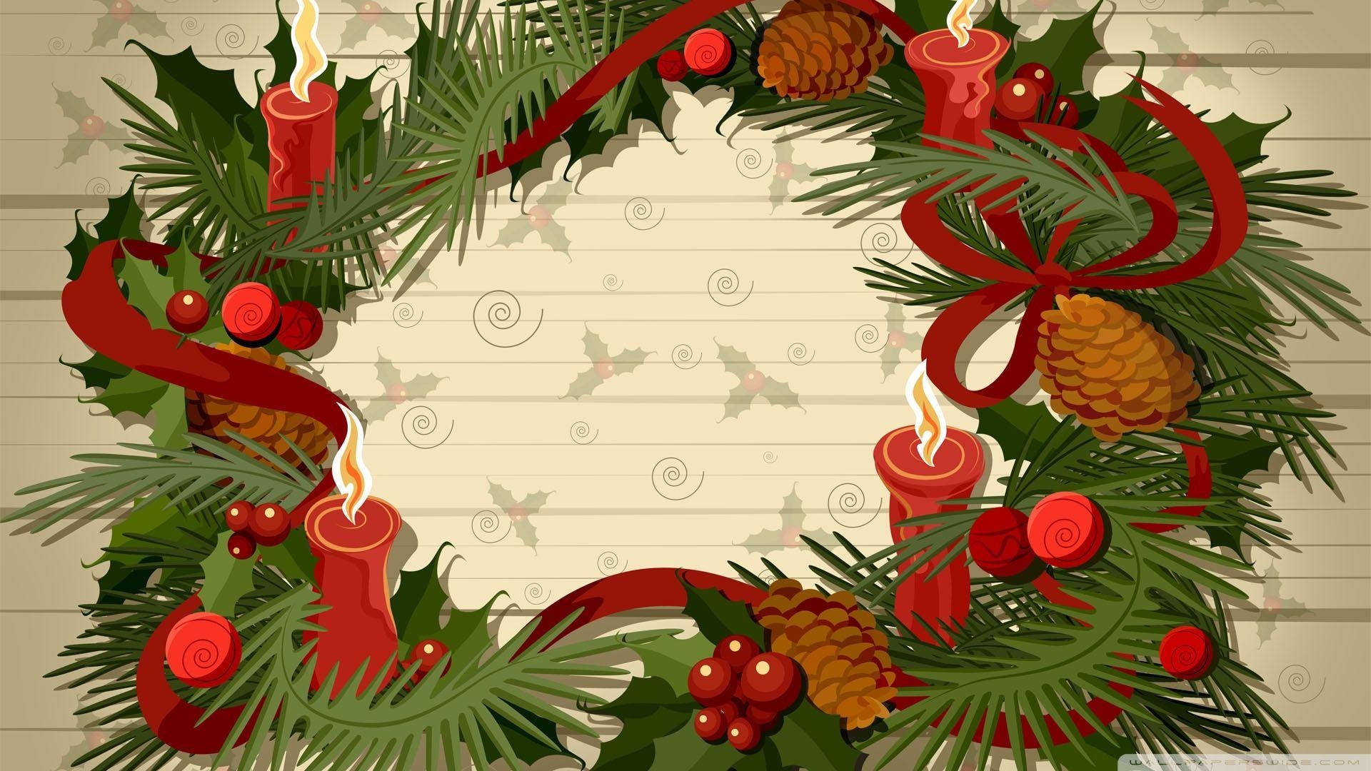 1920x1080 Christmas Wreath Vector ❤ 4K HD Desktop Wallpaper for 4K Ultra HD, Desktop