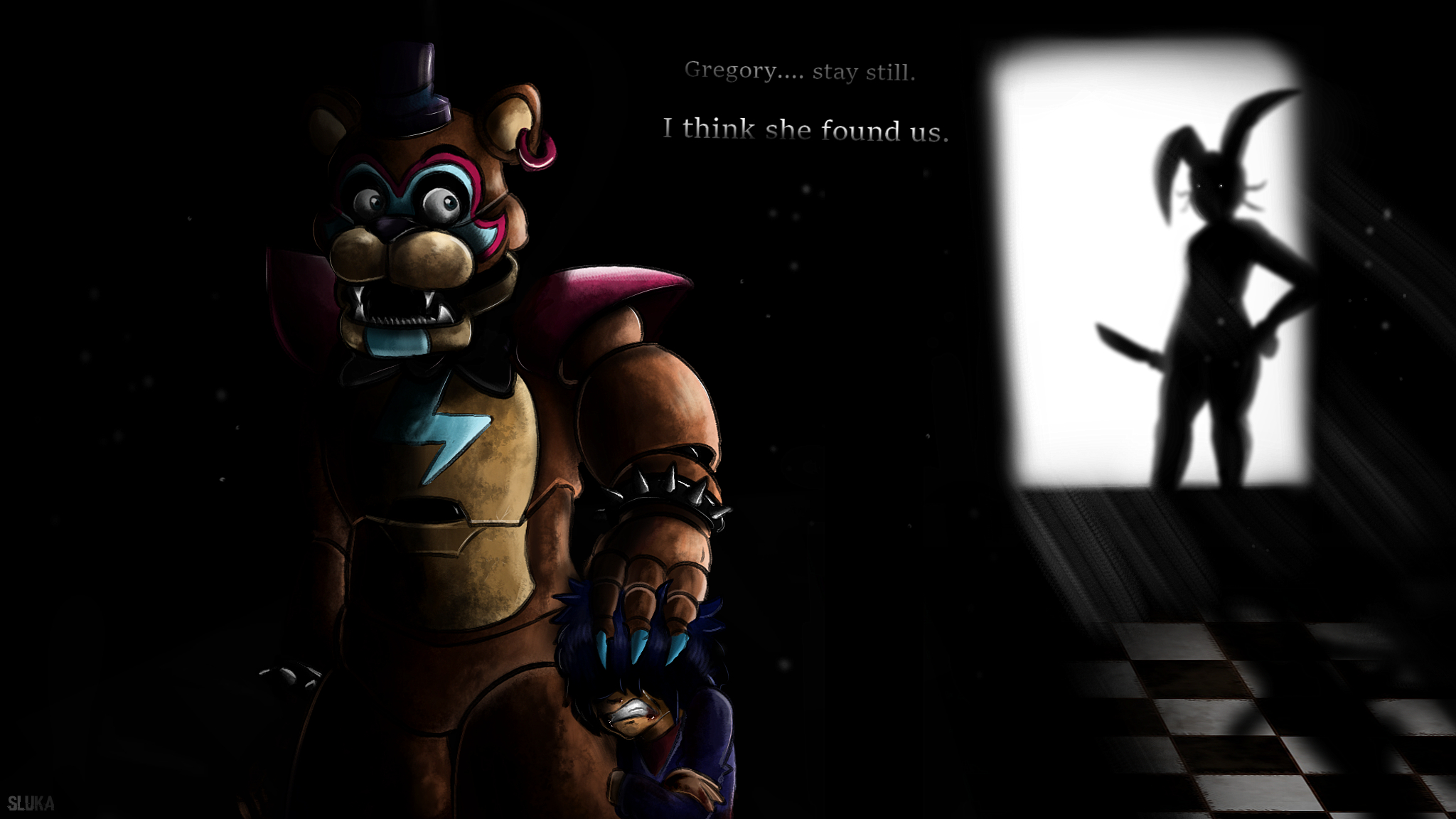 2050x1160 Glamrock Freddy is finally going to beat the shit out of Vanny, Desktop