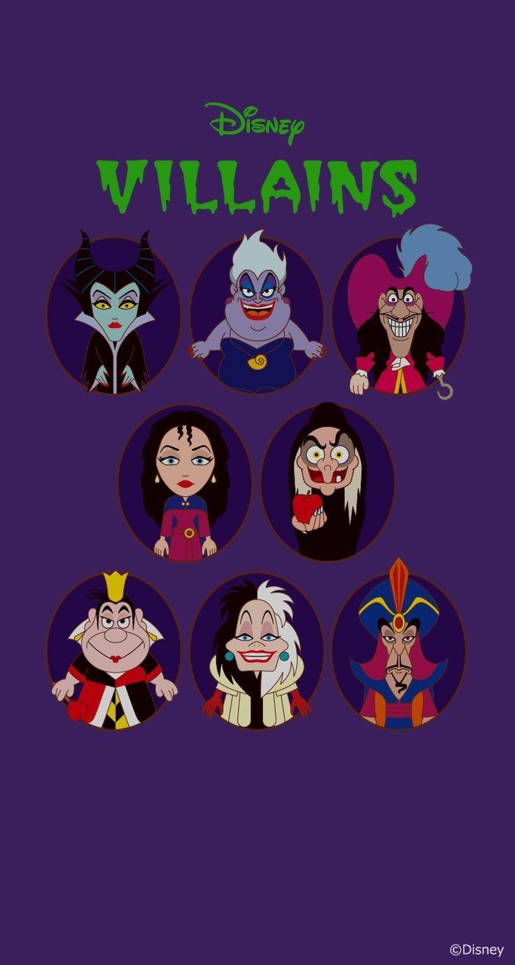 740x1380 Disney Villains. Villanos Disney. Disney, Phone