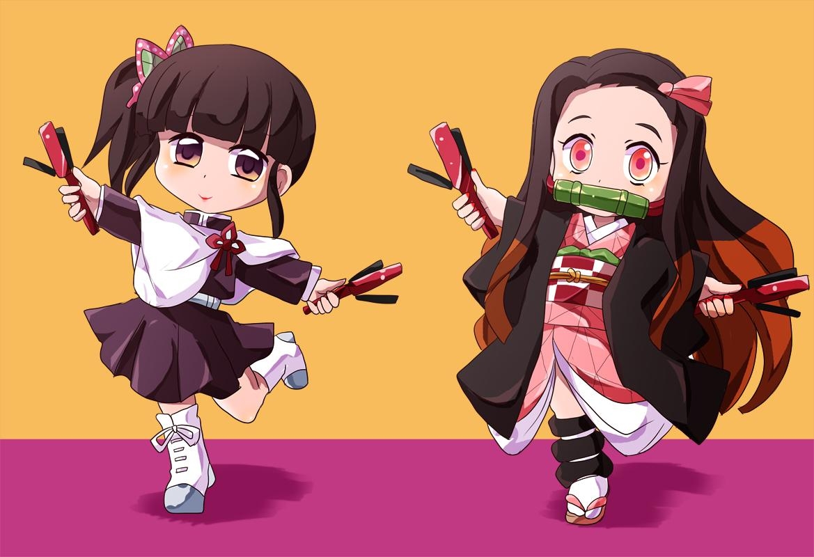 1170x800 chibi japanese clothes kamado nezuko kimetsu no yaiba, Desktop