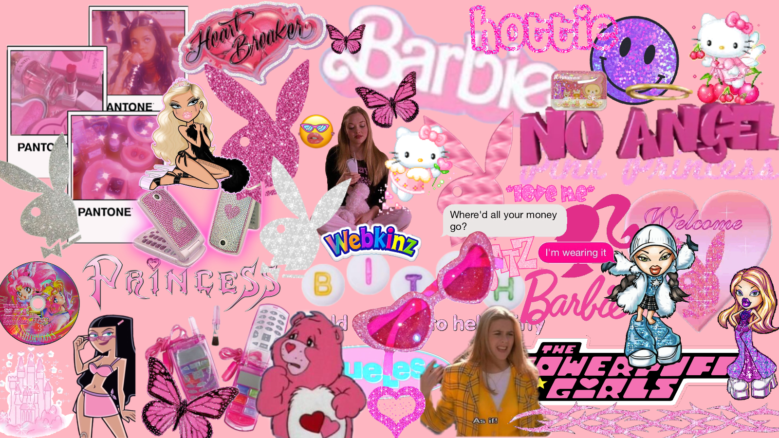 1600x900 Y2K 2000s aesthetic desktop background. Pink wallpaper laptop, Y2k aesthetic wallpaper, Aesthetic desktop wallpaper, Desktop