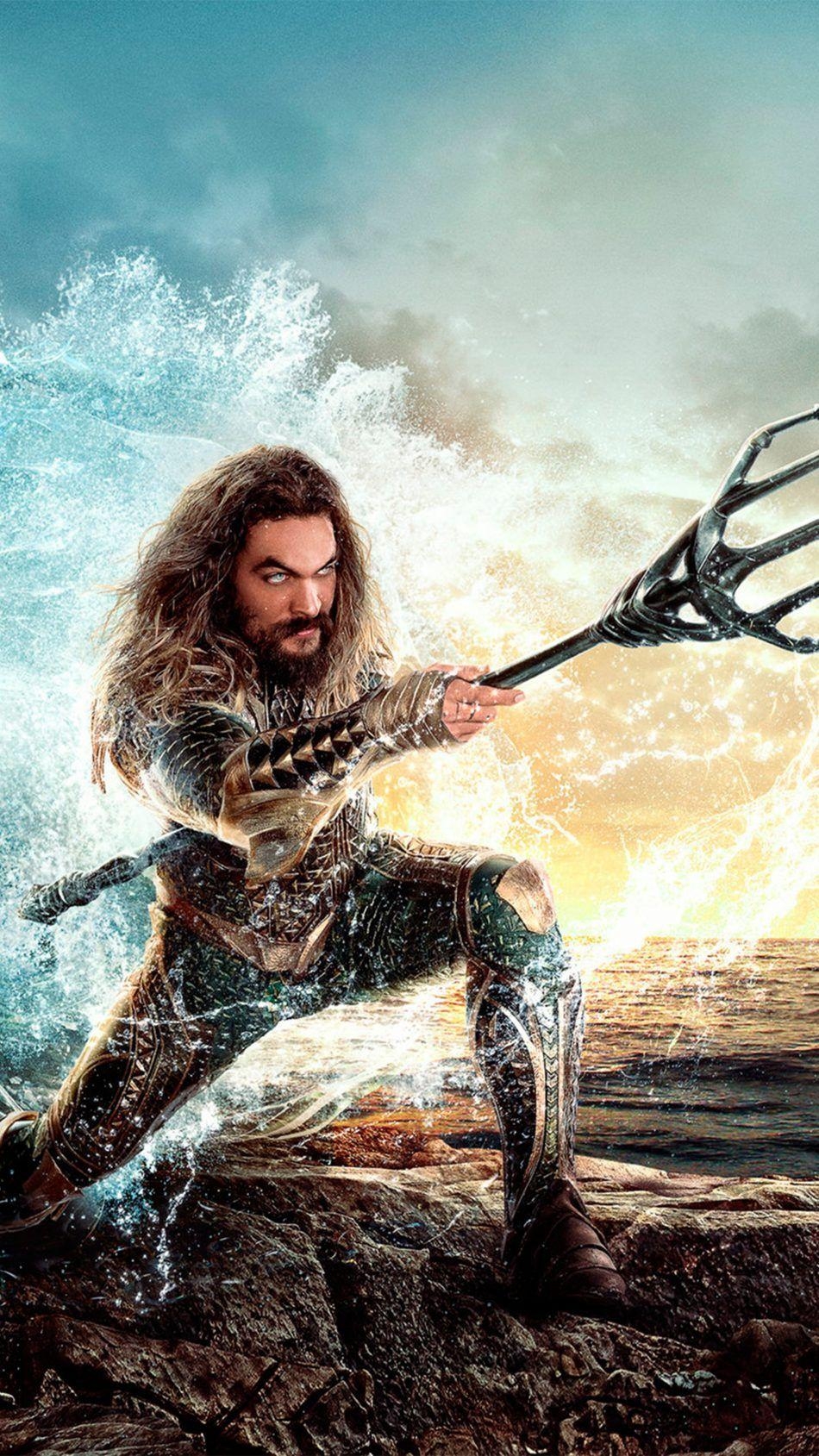 950x1690 Download Jason Momoa In Aquaman 2018 Movie Free Pure 4K, Phone