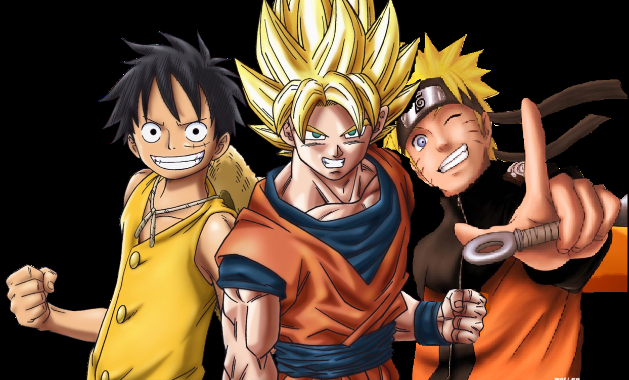 1250x760 Goku x Luffy x Naruto, Desktop