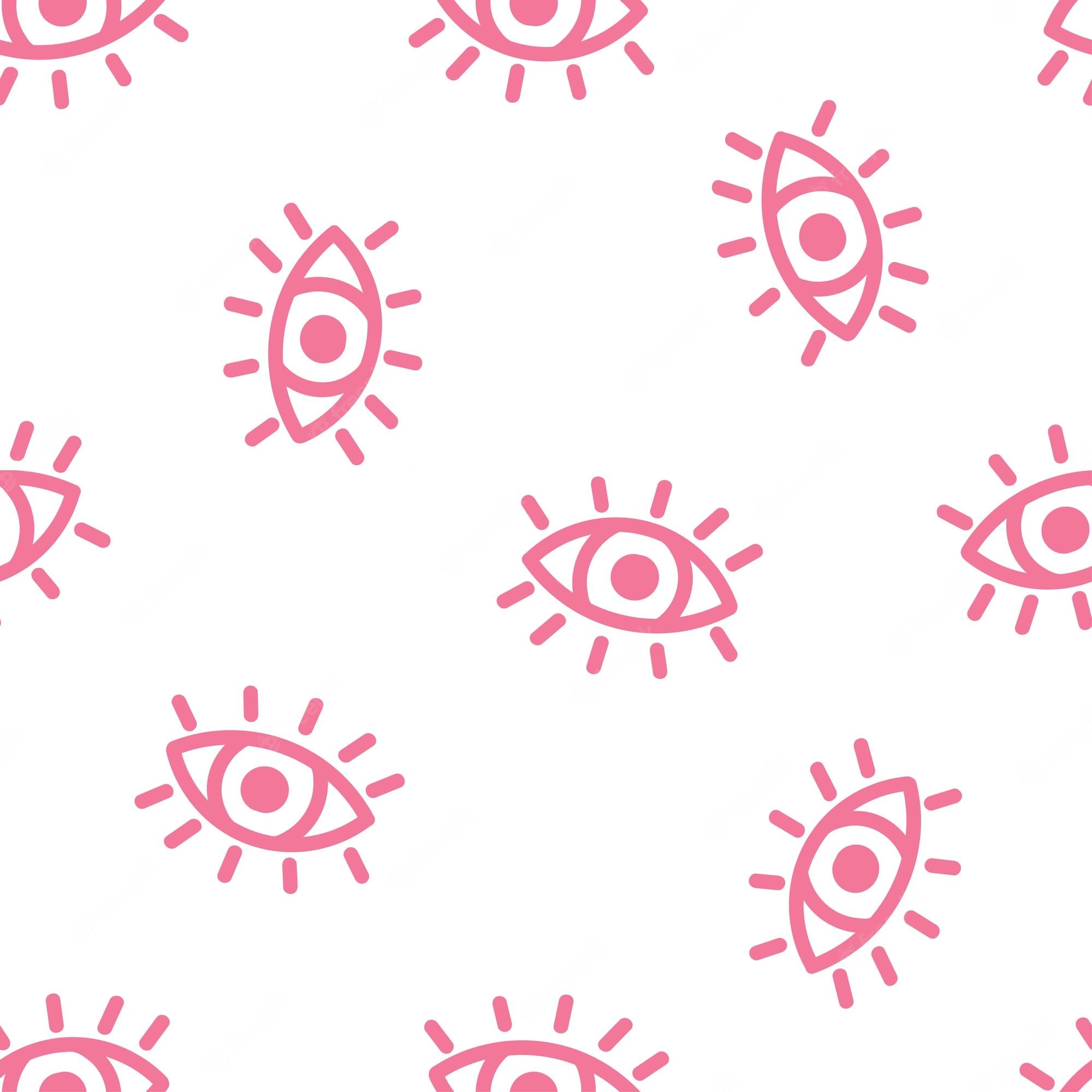 2000x2000 Premium Vector. Pink outline eyes seamless pattern, Phone