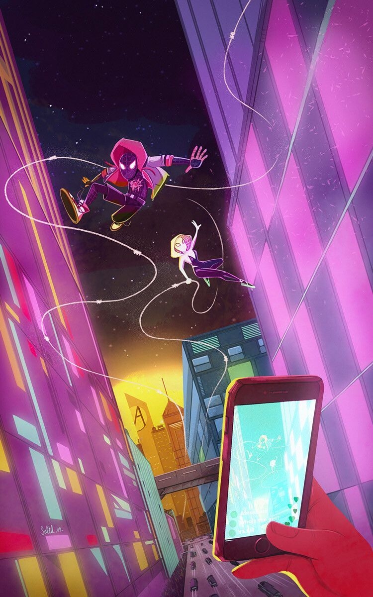 750x1200 Miles and Gwen by Margaux Saltel. Spider gwen comics, Marvel wallpaper, Marvel spiderman, Phone