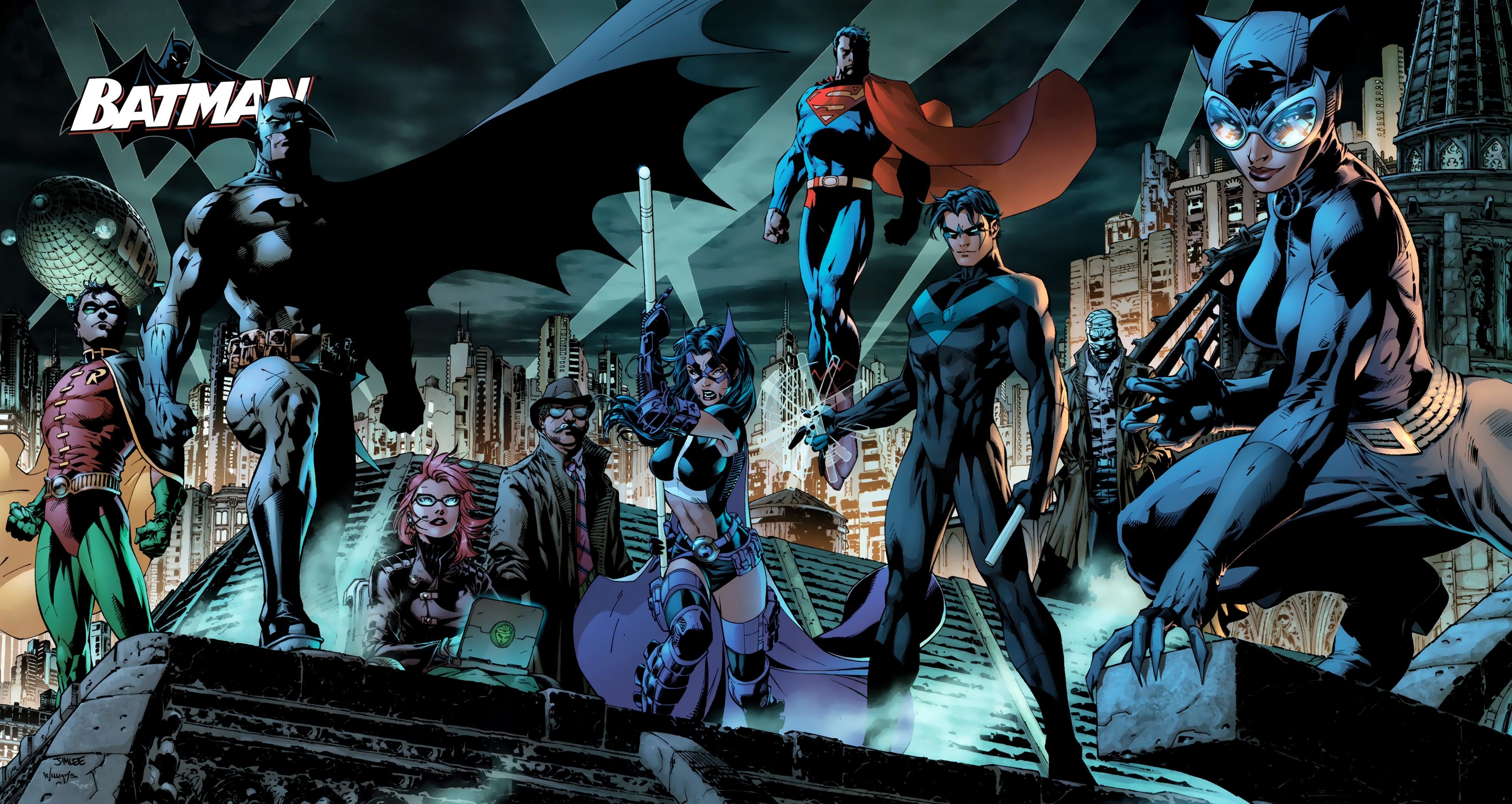 3840x2050 Batman, DC Comics, Nightwing, Jim Lee, Barbara Gordon wallpaper, Desktop