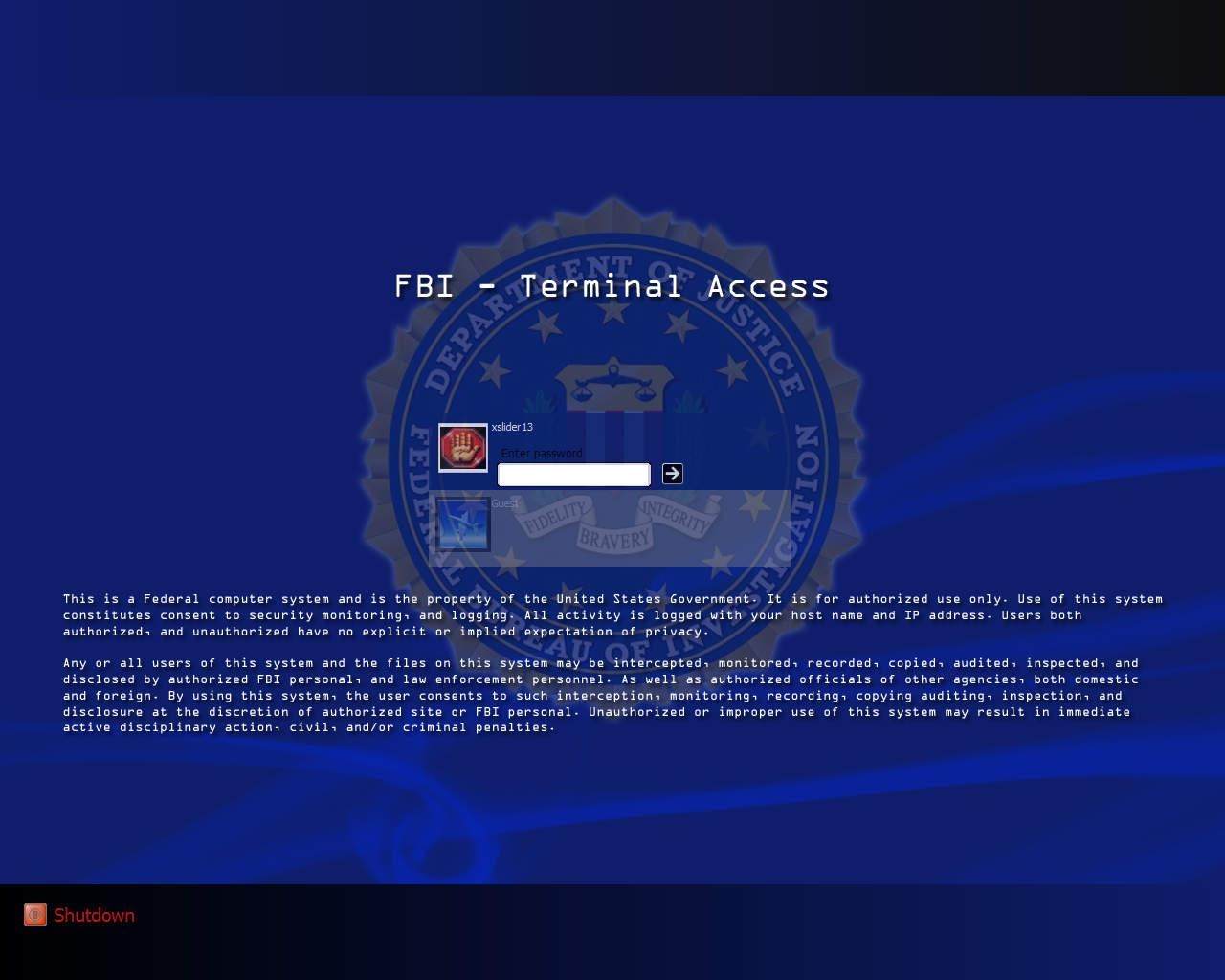 1280x1030 FBI Terminal Wallpaper, Desktop