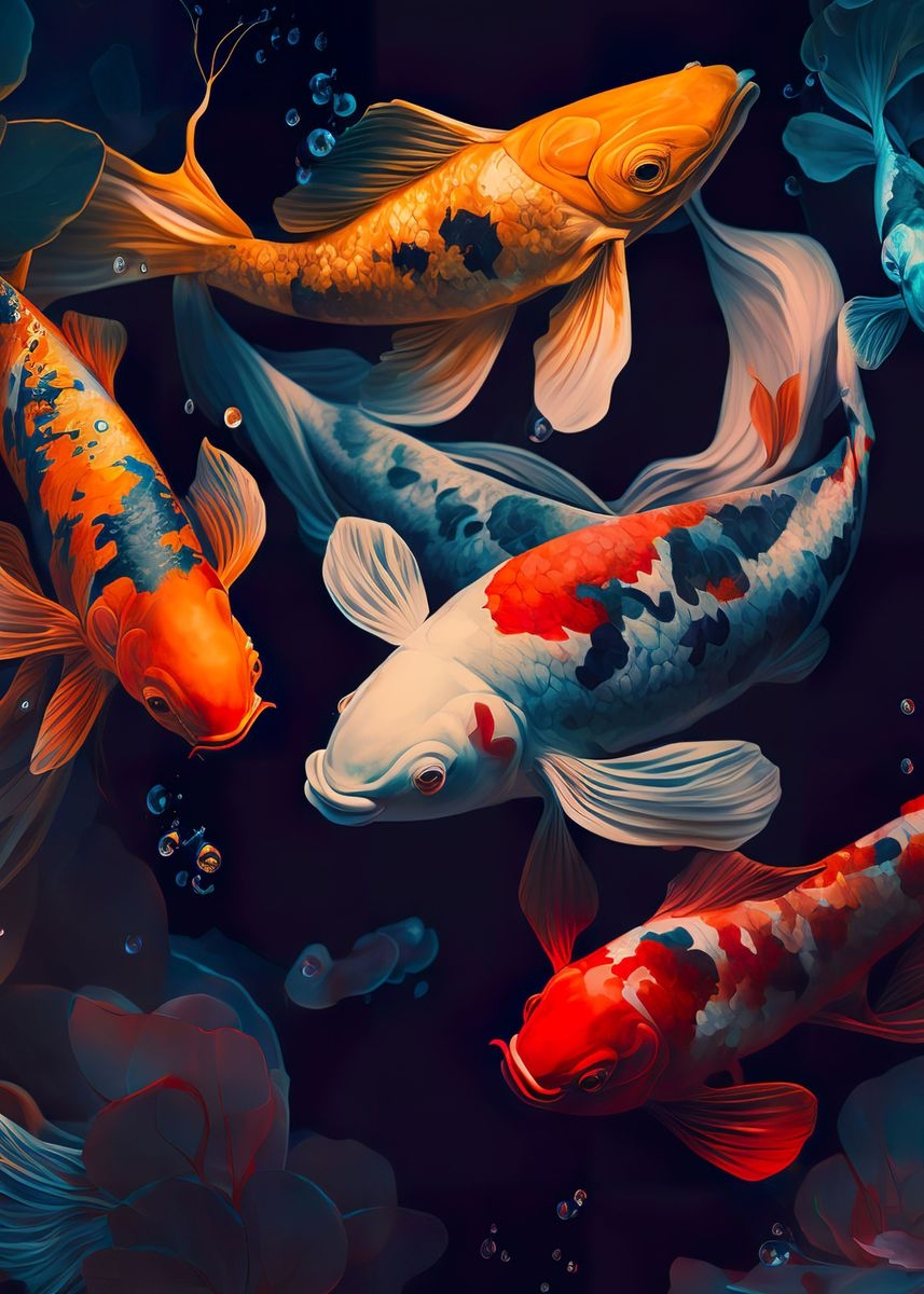 860x1200 Freshwater Pond Koi Fish' Poster, Phone