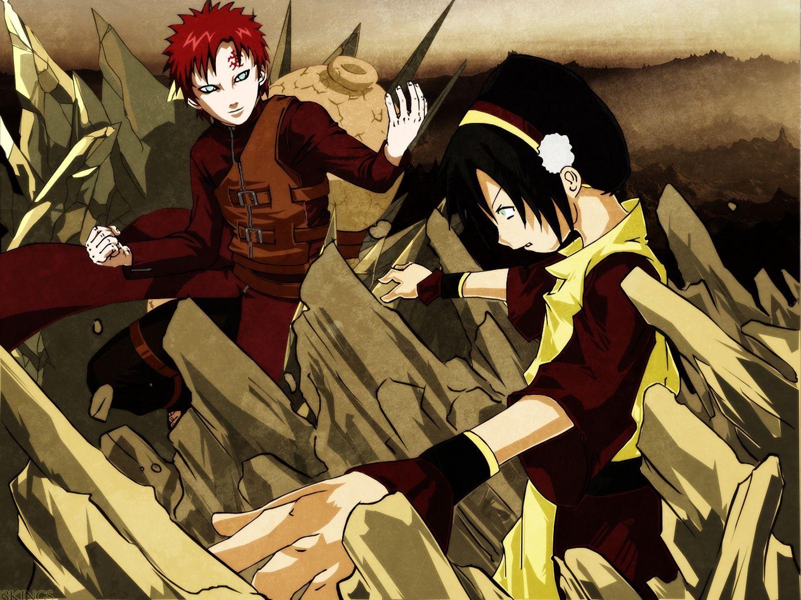 1600x1200 Anime Crossover Toph Beifong Avatar The Last Airbender Gaara Naruto, Desktop