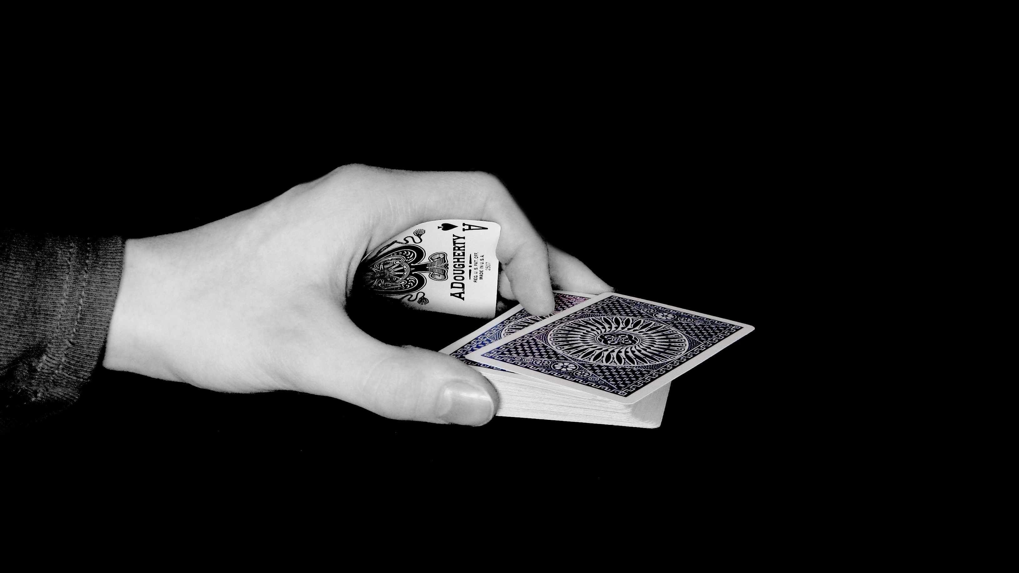 3260x1840 Desktop Of Cards Palm Poker Monochrome Playing Ace Spades Wallpaper, Desktop
