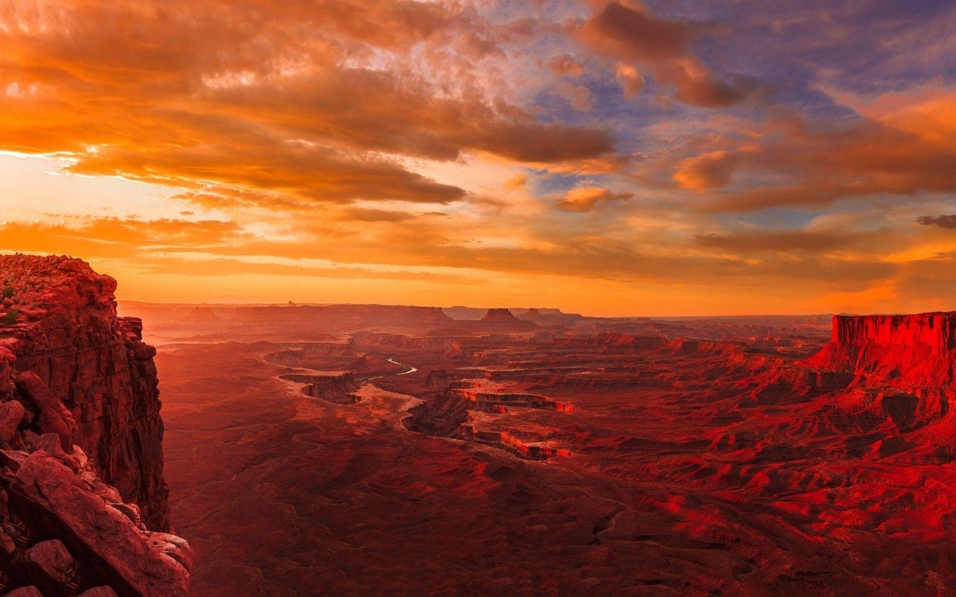 1920x1200 landscape, Nature, Sunset, Utah, Canyonlands National Park, River, Desktop