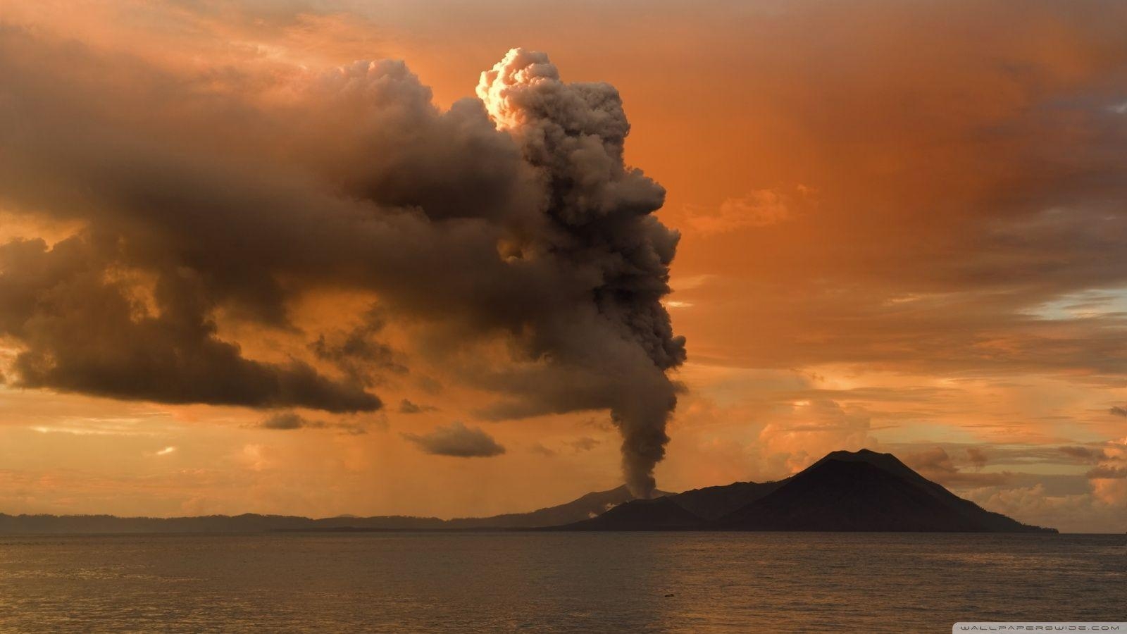 1600x900 Volcanic Eruption in Papua, New Guinea HD desktop wallpaper, High, Desktop