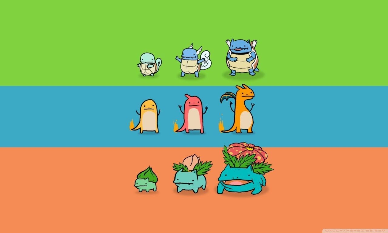 1280x770 Bulbasaur, Charmander and Squirtle ❤ 4K HD Desktop Wallpaper, Desktop