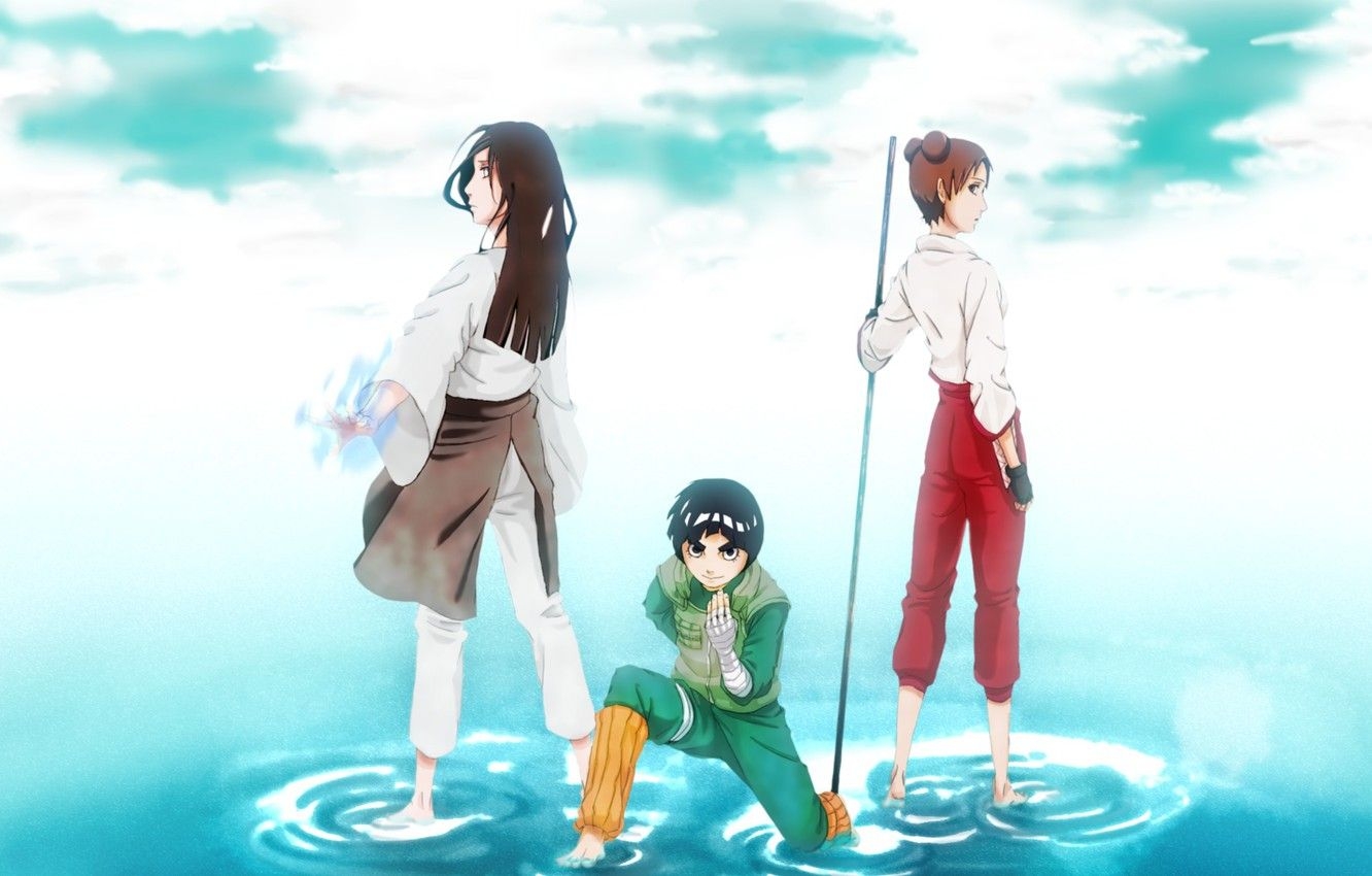 1340x850 Wallpaper naruto, art, Neji, Tenten, chakra, team Rock Lee, Desktop