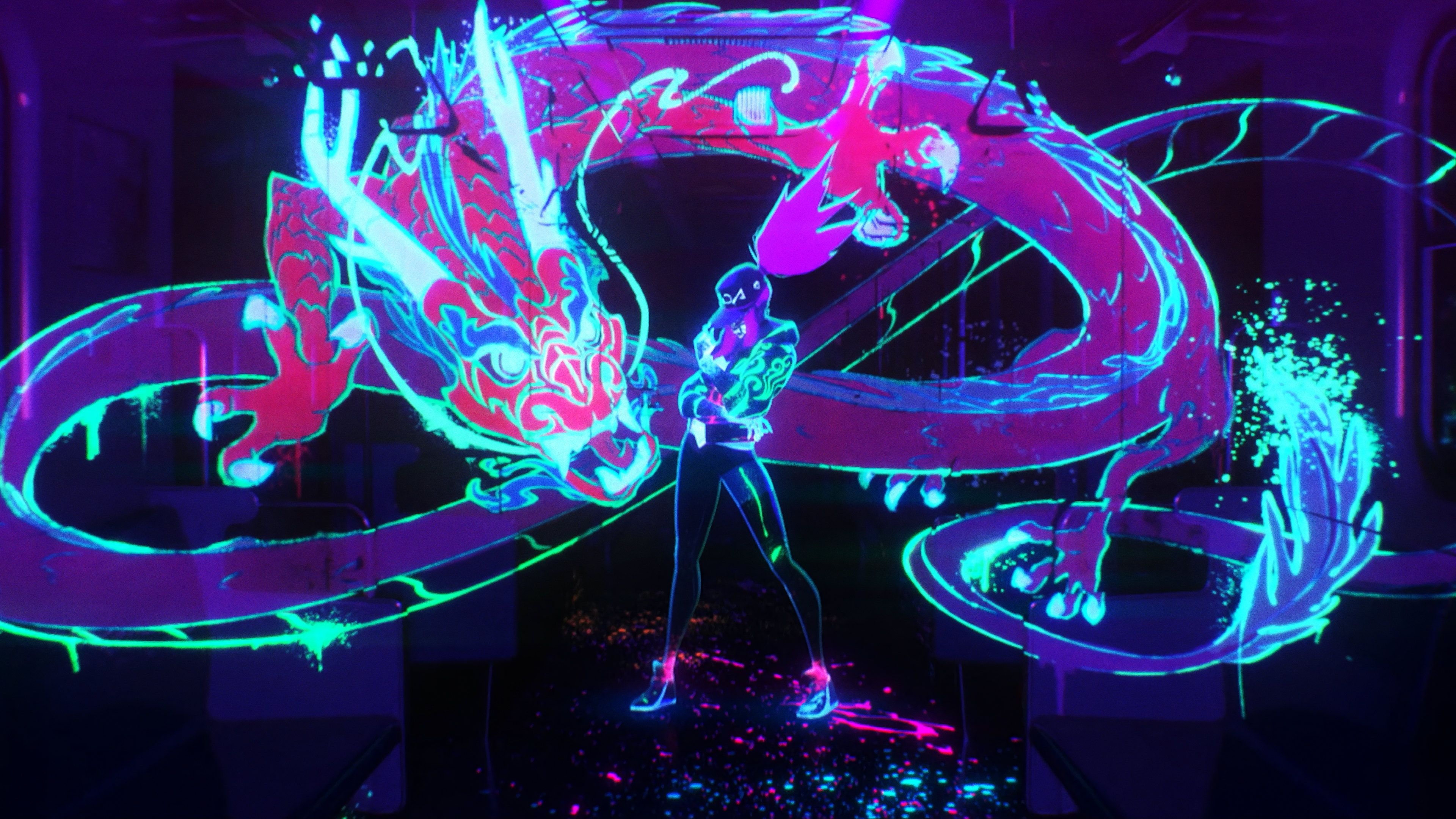 3840x2160 K DA Akali Neon Dragon POP STARS League Of Legends LoL 4K, Desktop