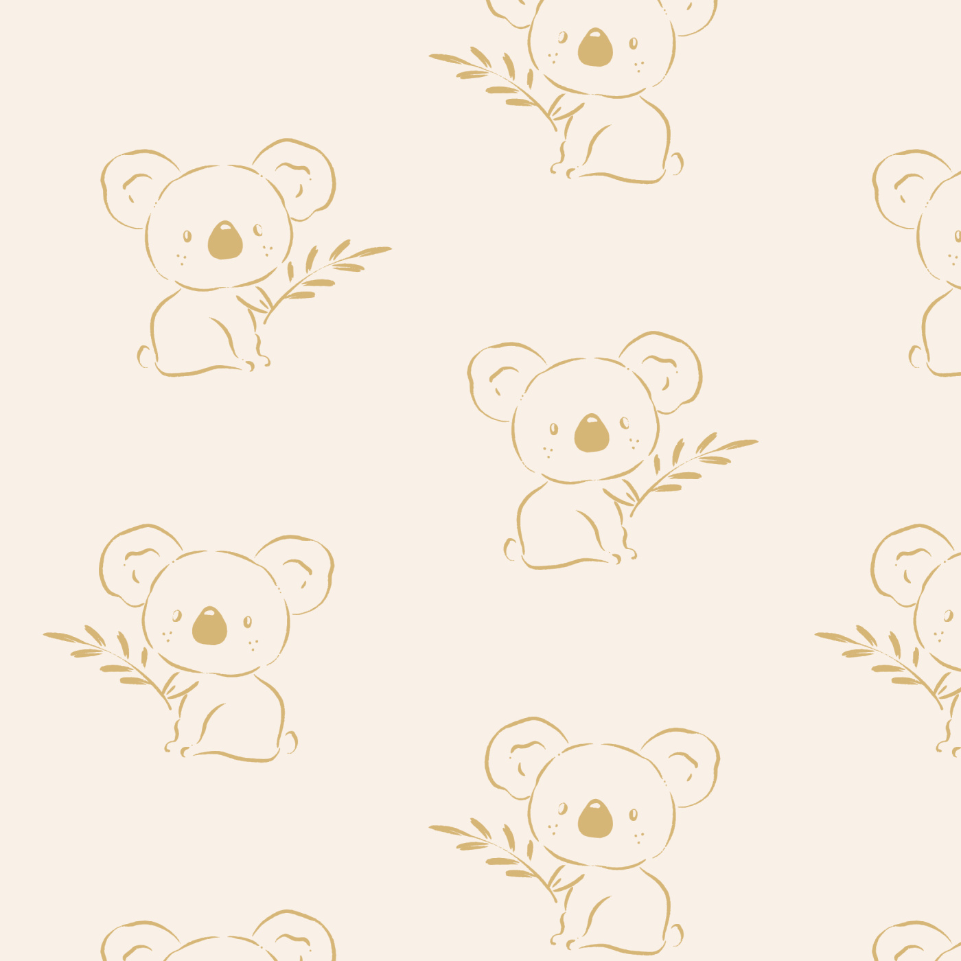 1400x1400 Cute Koalas Peel And Stick Removable Wallpaper. Love vs. Design, Phone