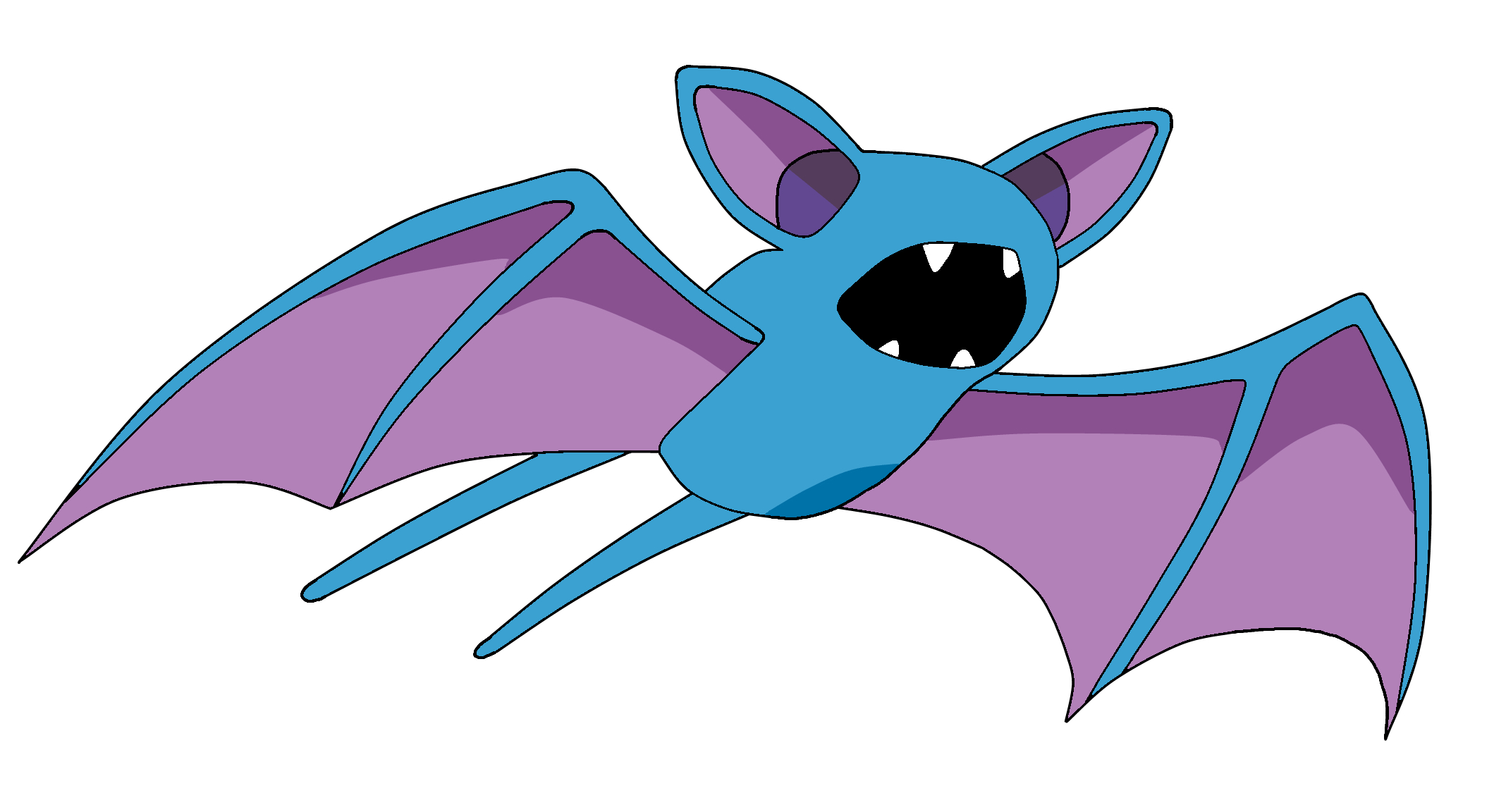 2120x1160 Pokemon Zubat 041 Lineart Farbig, Desktop