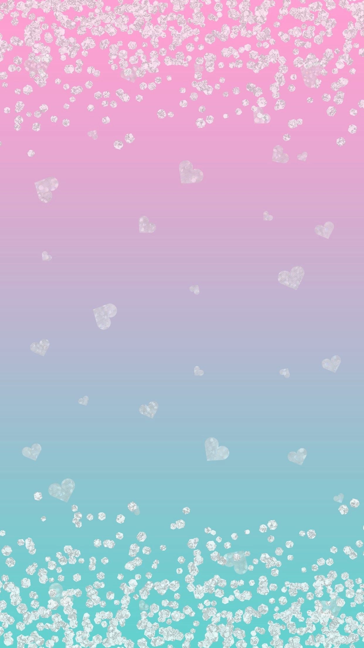 1250x2210 Cute Pink and Teal Wallpaper, Phone