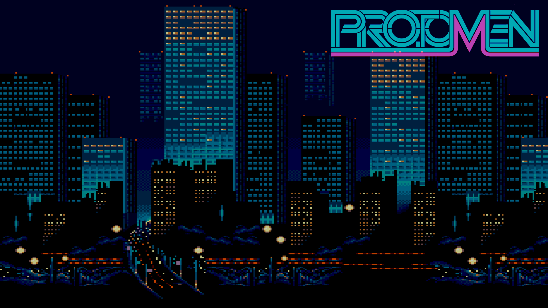 1920x1080 Unofficial Protomen wallpaper I made by mixing an existing favorite, Desktop