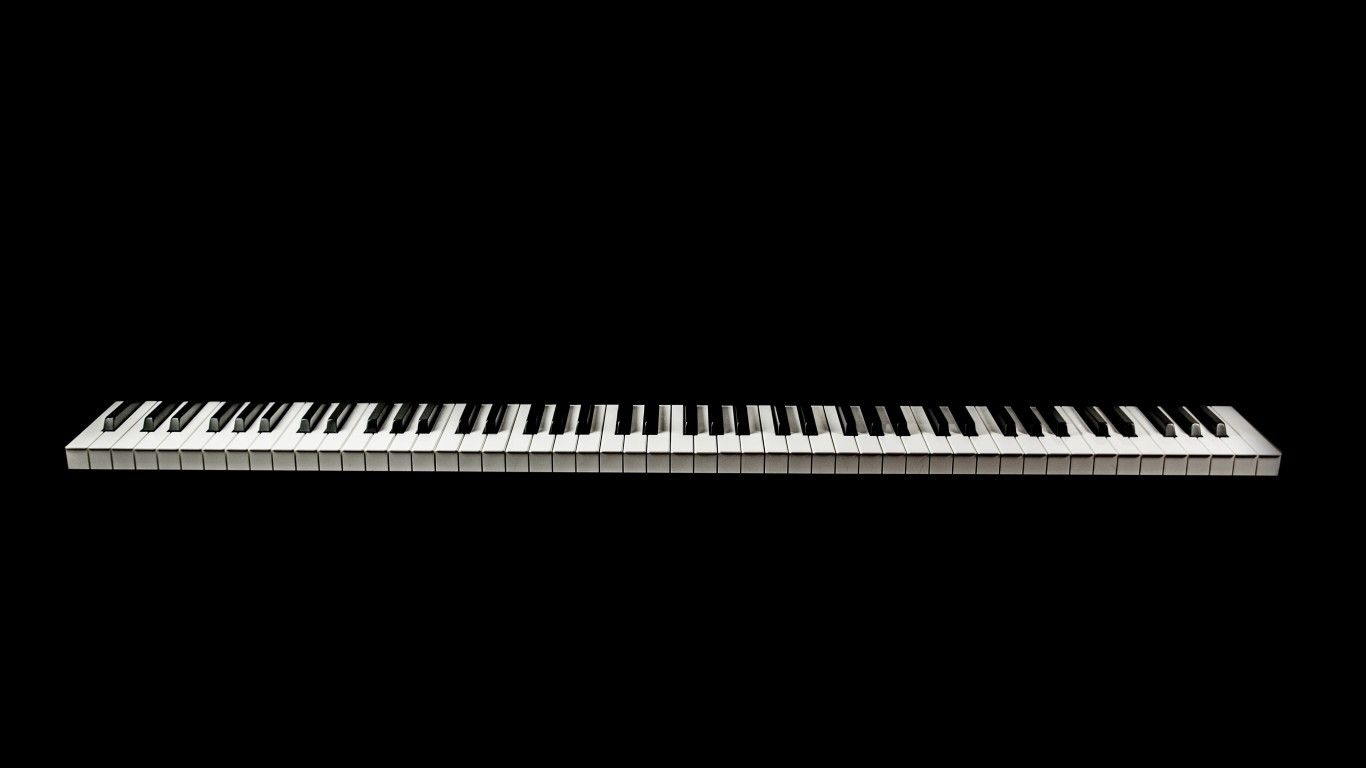 1370x770 Download  Piano Keyboard, Music, Simple Wallpaper, Desktop