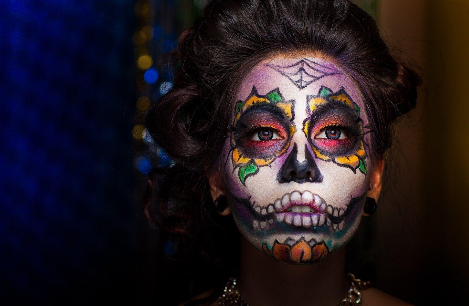 1920x1260 girl dia de los muertos day of the dead face paint style HD wallpaper, Desktop