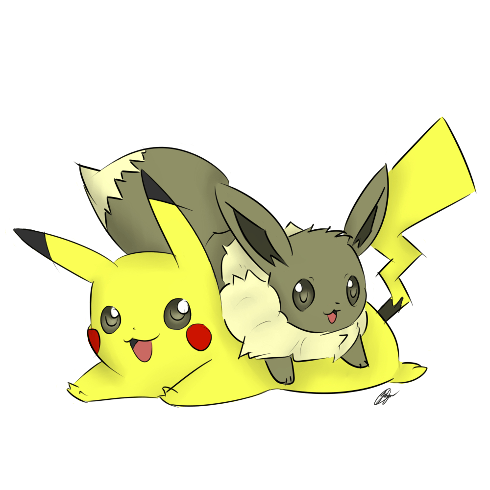 1000x1000 Eevee and Pikachu, Phone