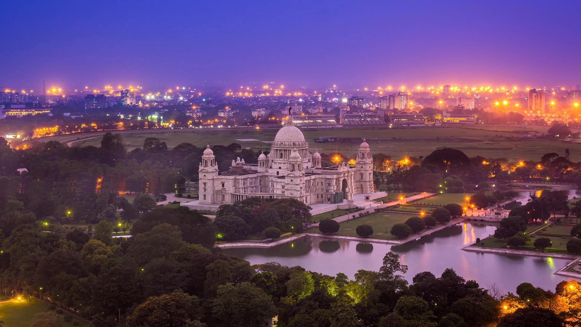 1920x1080 Wallpaper Lights, India, West Bengal, Calcutta, Victoria Memorial, Desktop